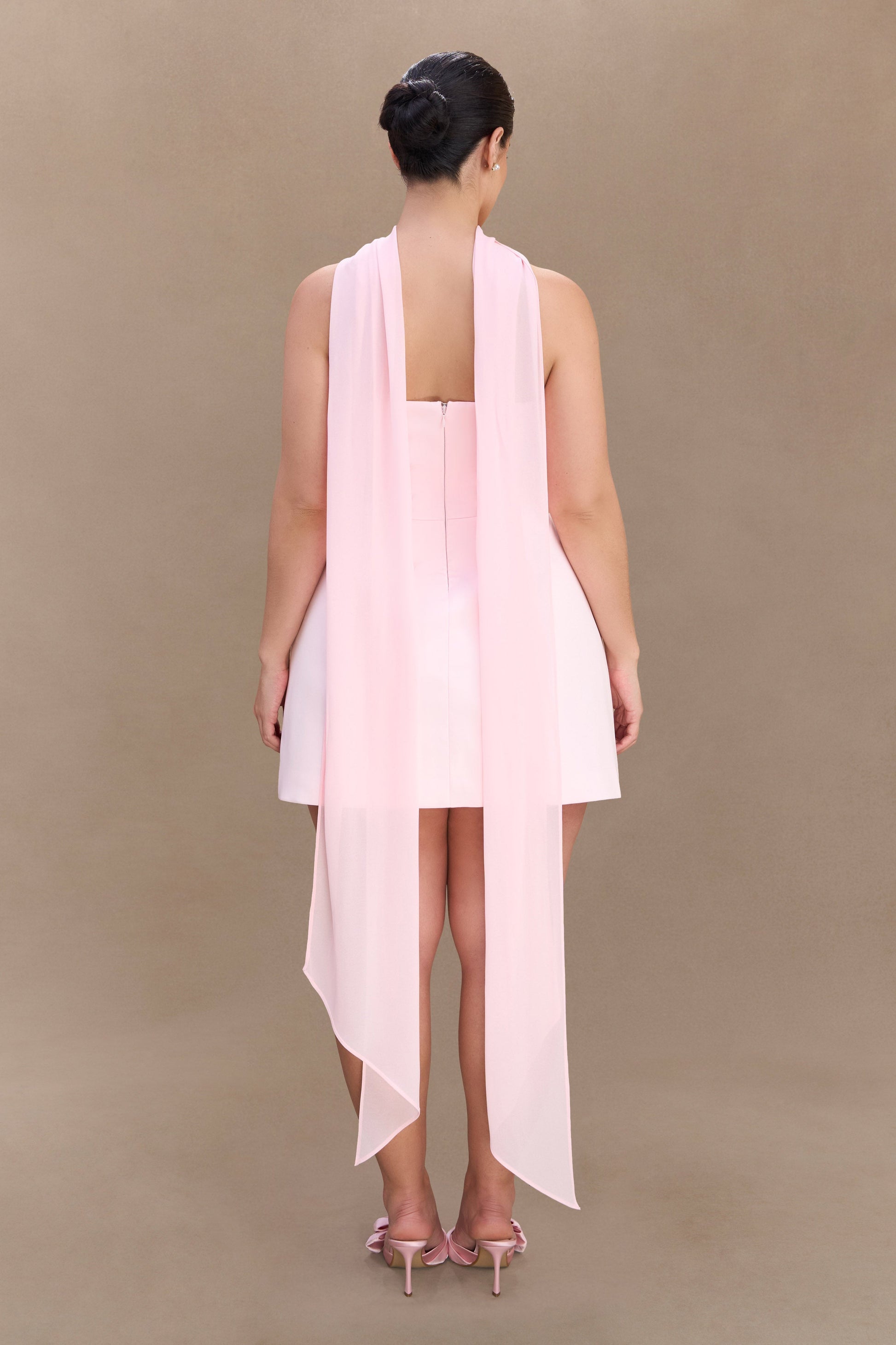Orellia Strapless Suiting Mini Dress - Soft Pink #6