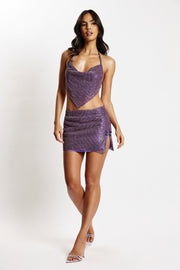 Marlena Glomesh Mini Skirt - Purple