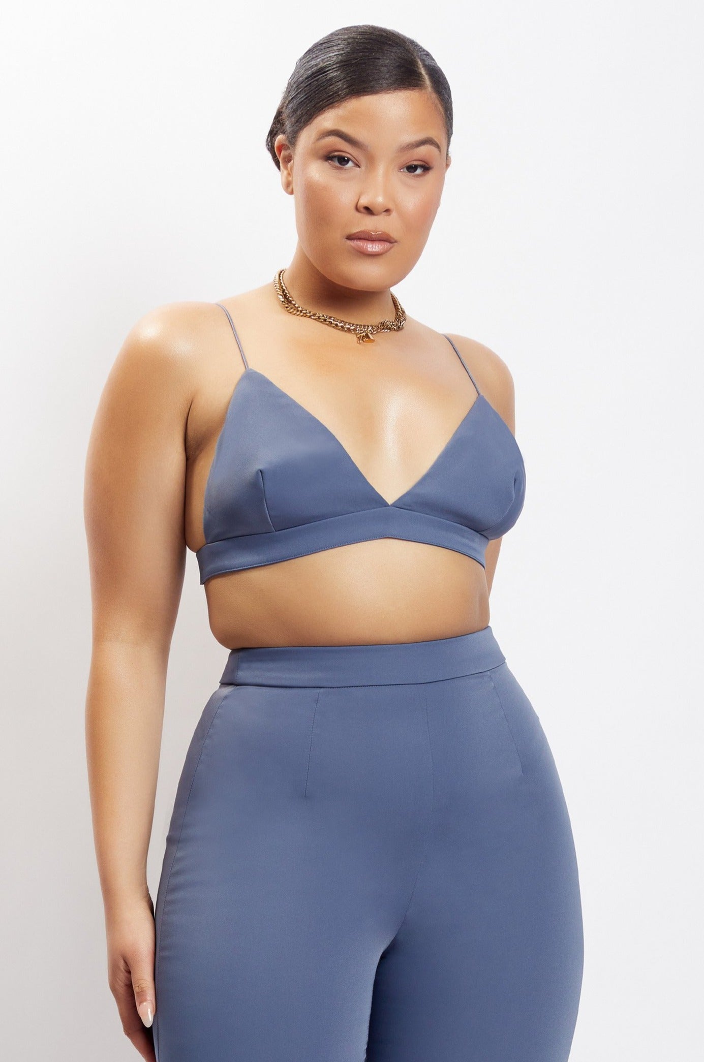 Cynthia Triangle Bralette - Steel Blue #4