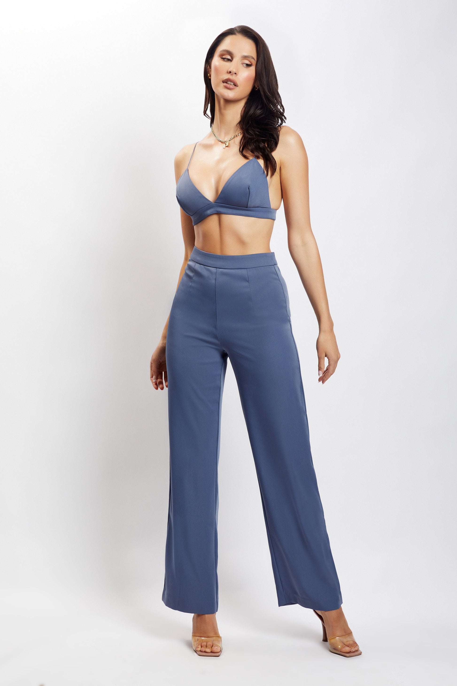 Cynthia Triangle Bralette - Steel Blue #3