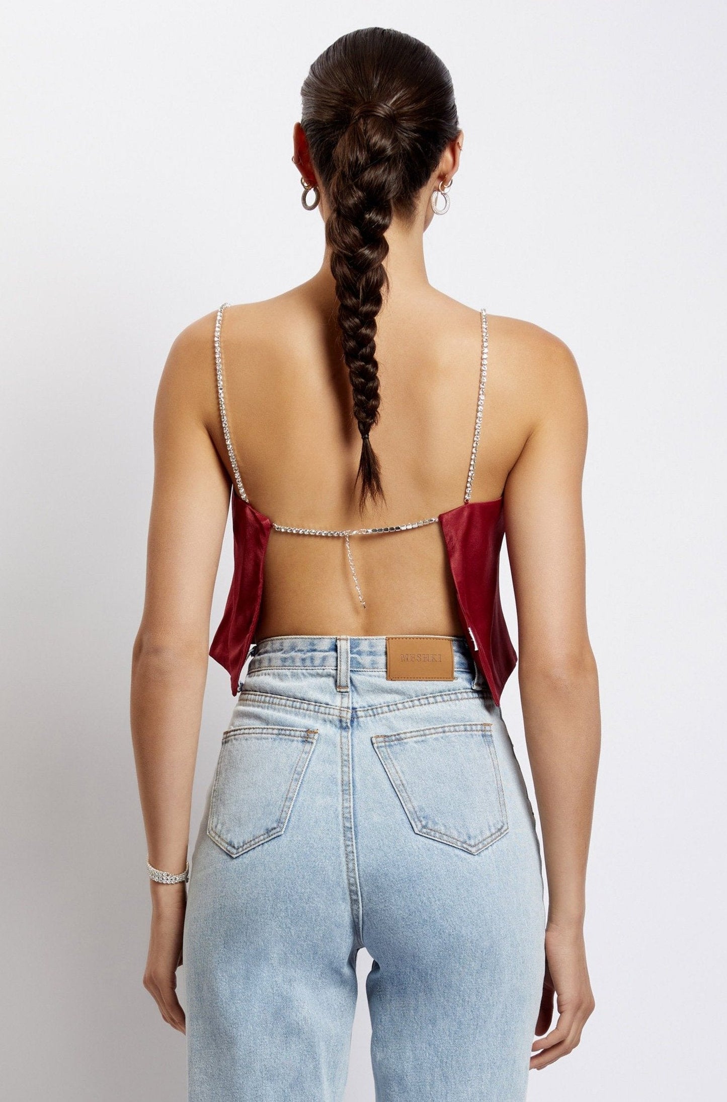 Dayana Straight Cut Crop Top - Wine