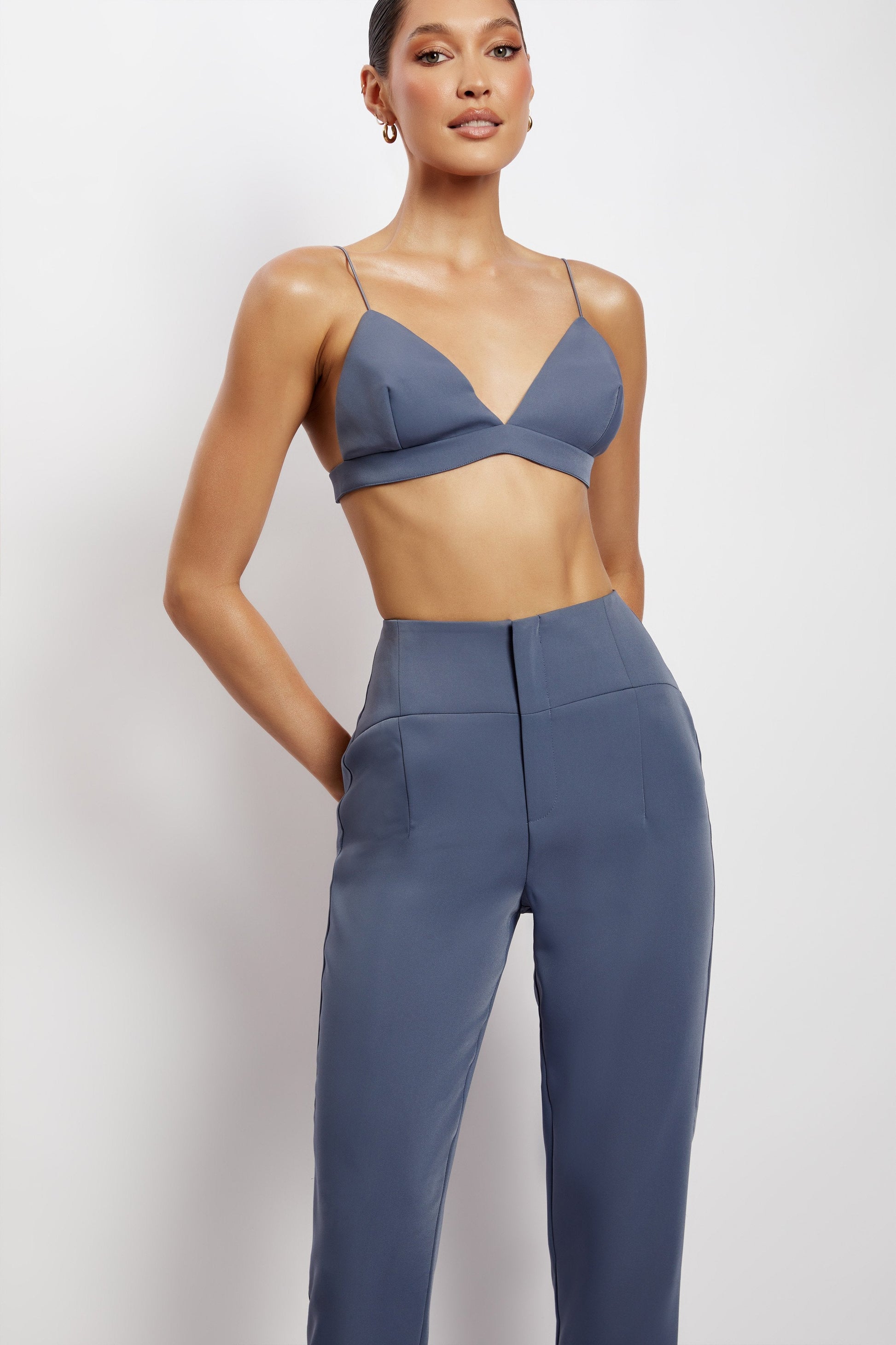 Cynthia Triangle Bralette - Steel Blue #9