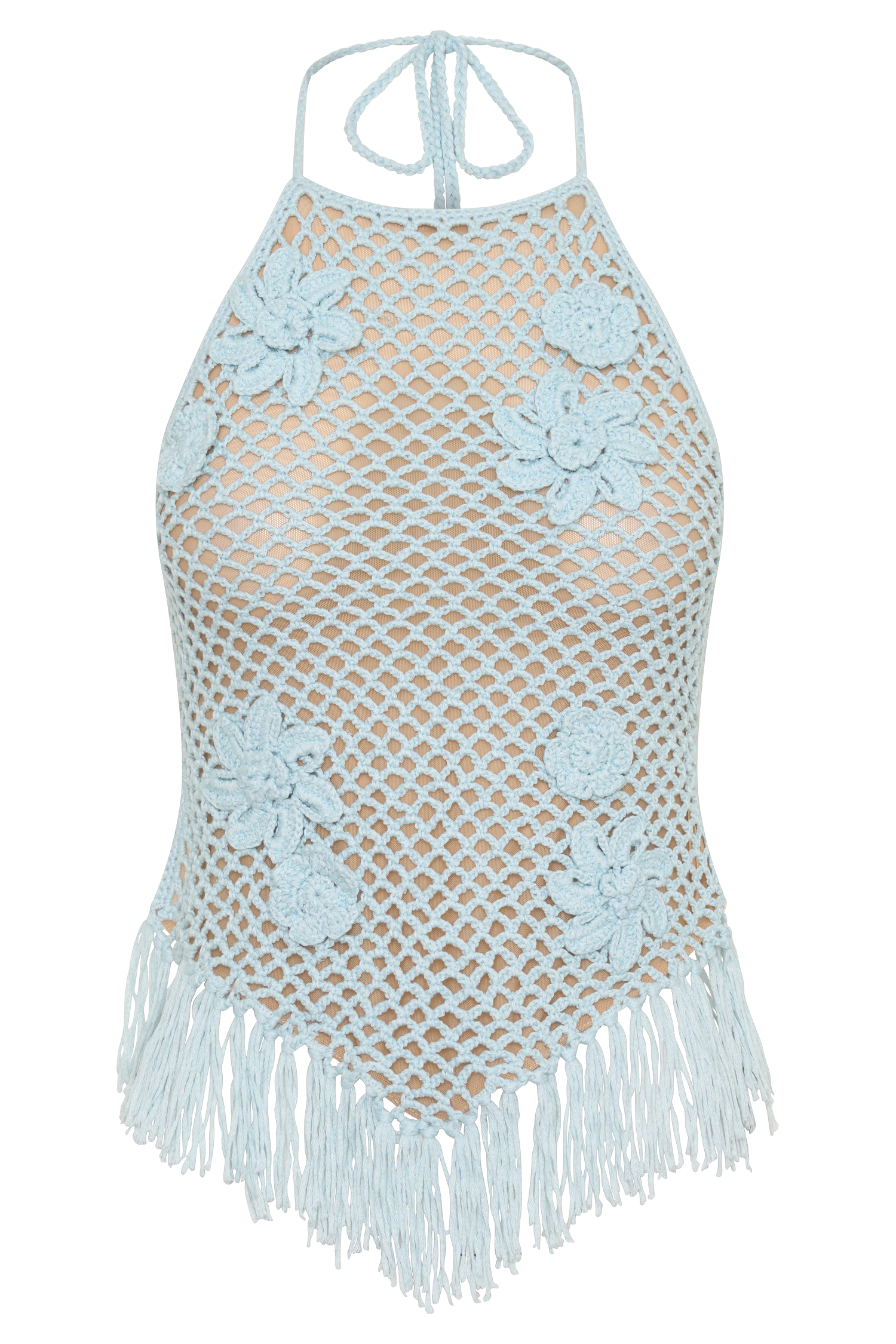 Miley Crochet Halter Top - Pale Aqua #11