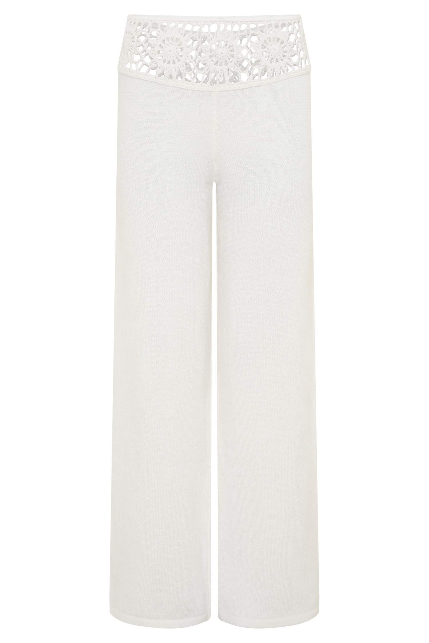Miley Crochet Waistband Straight Leg Pant - Ivory #8