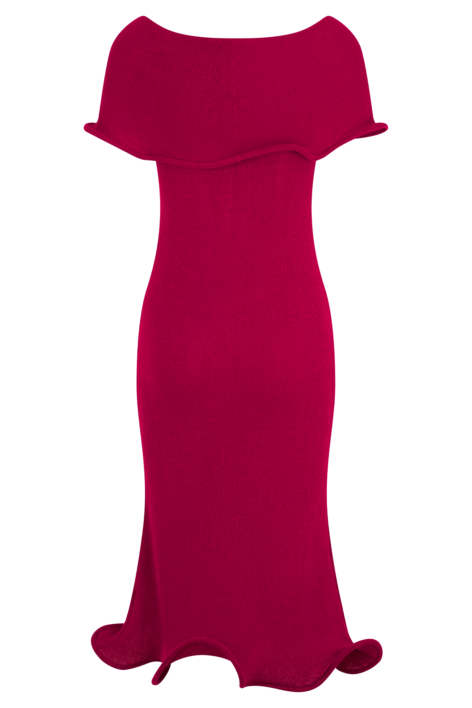 Molly Off Shoulder Knit Midi Dress - Raspberry #6