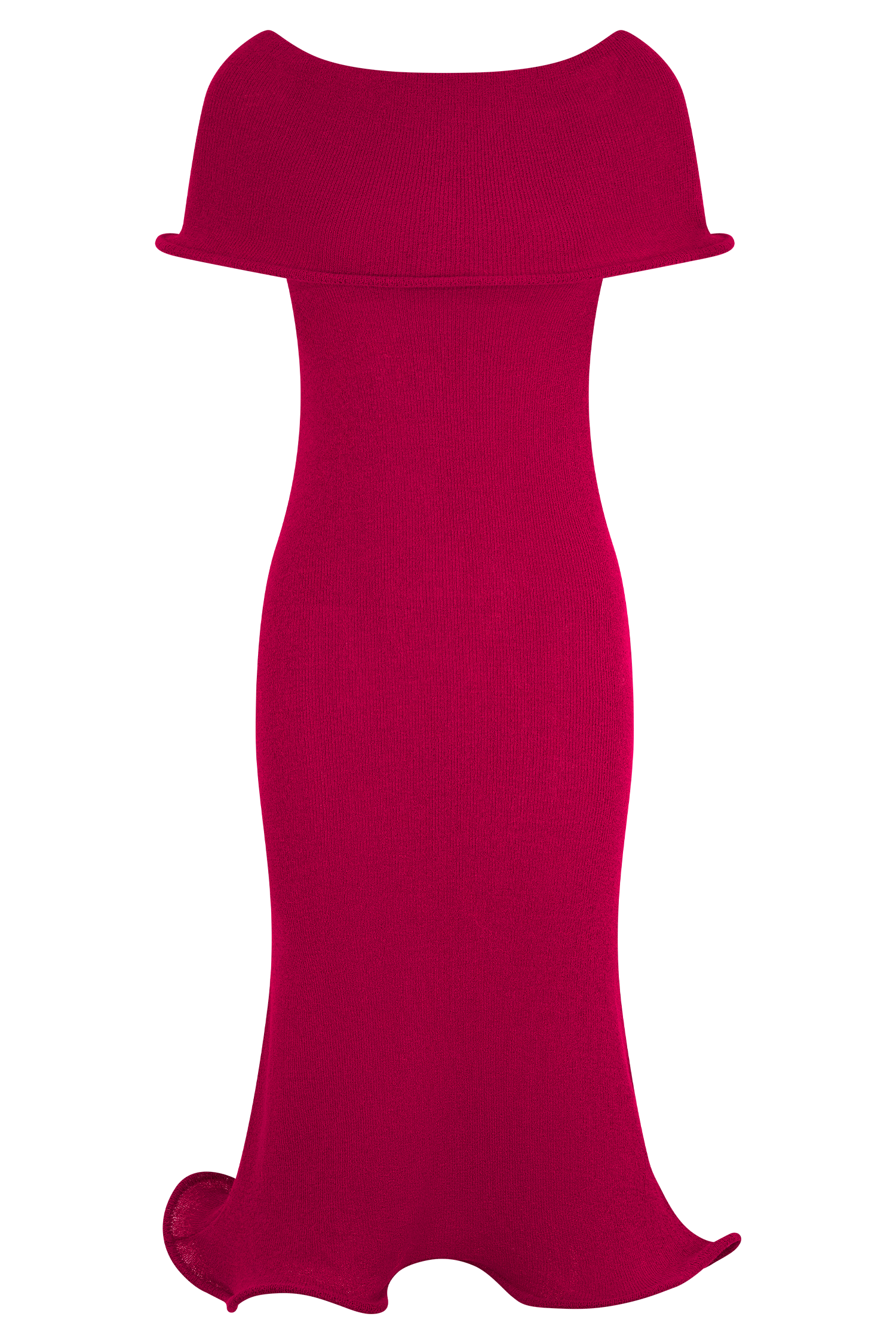 Molly Off Shoulder Knit Midi Dress - Raspberry #5