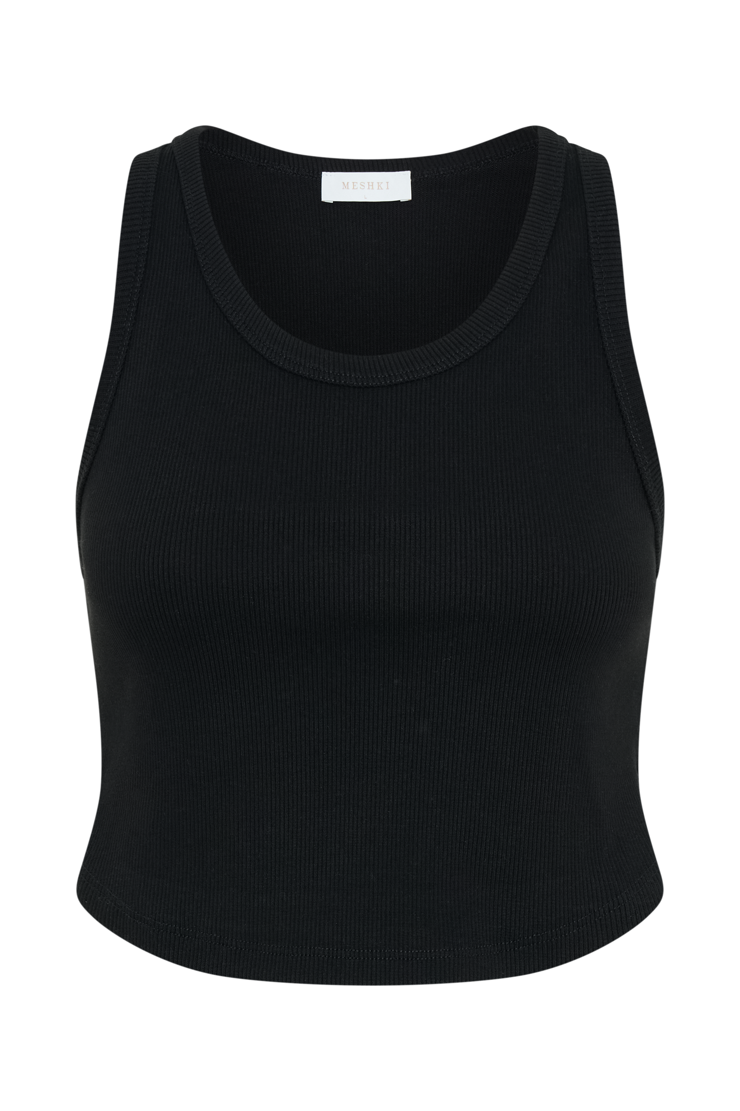 Morgana Ribbed Tank Top - Black