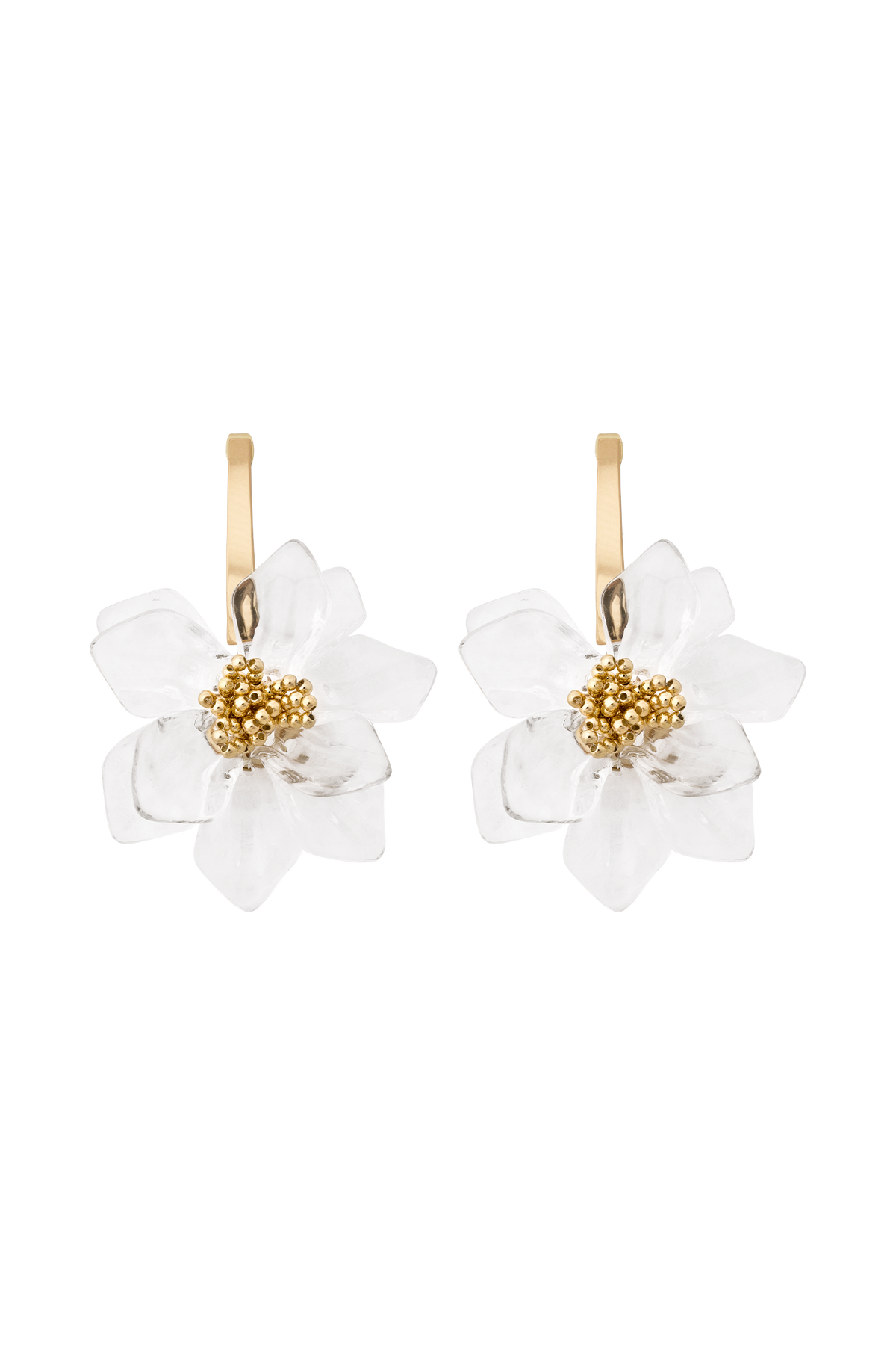 Naomi Acrylic Flower Earring - Gold #6