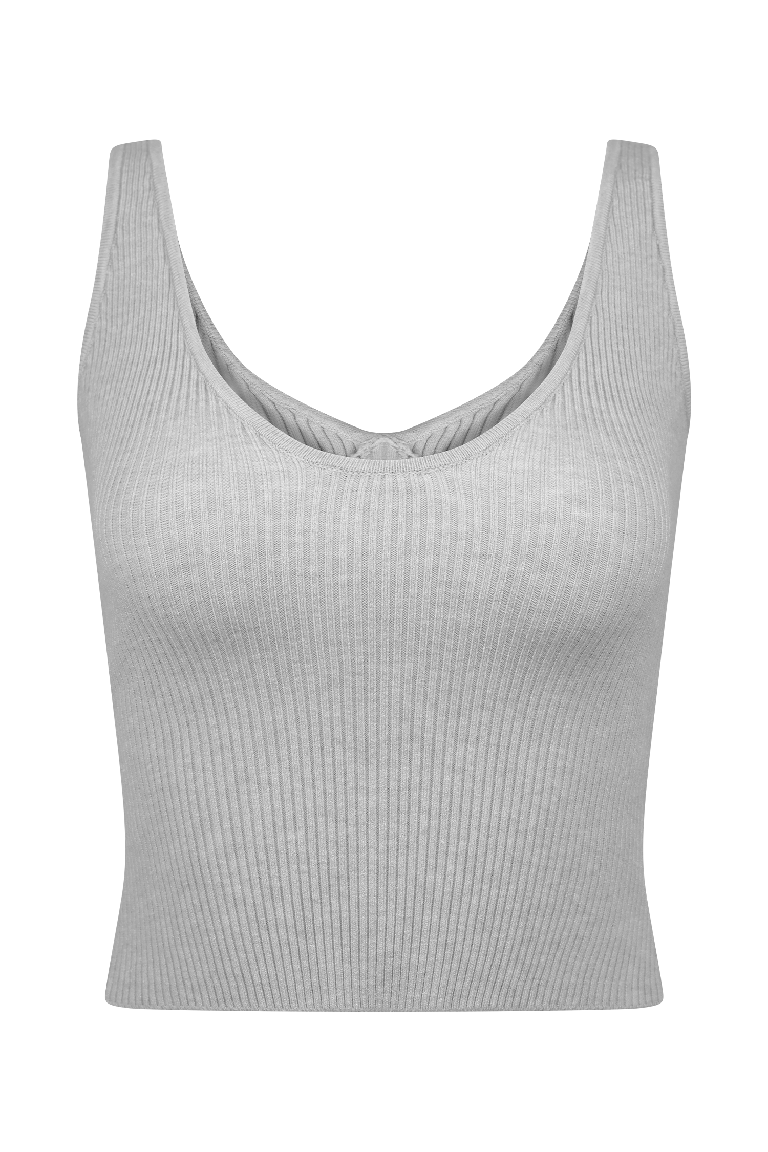 Natalya Ribbed Knit Cami Top - Heather Grey Marle #10