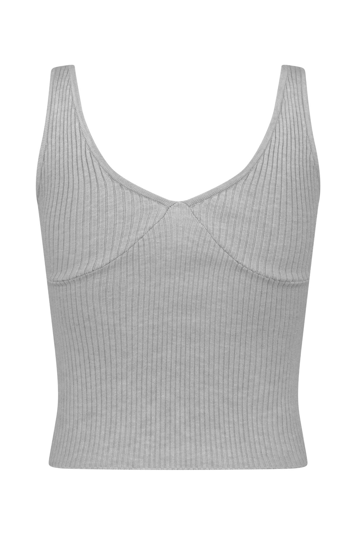 Natalya Ribbed Knit Cami Top - Heather Grey Marle #11