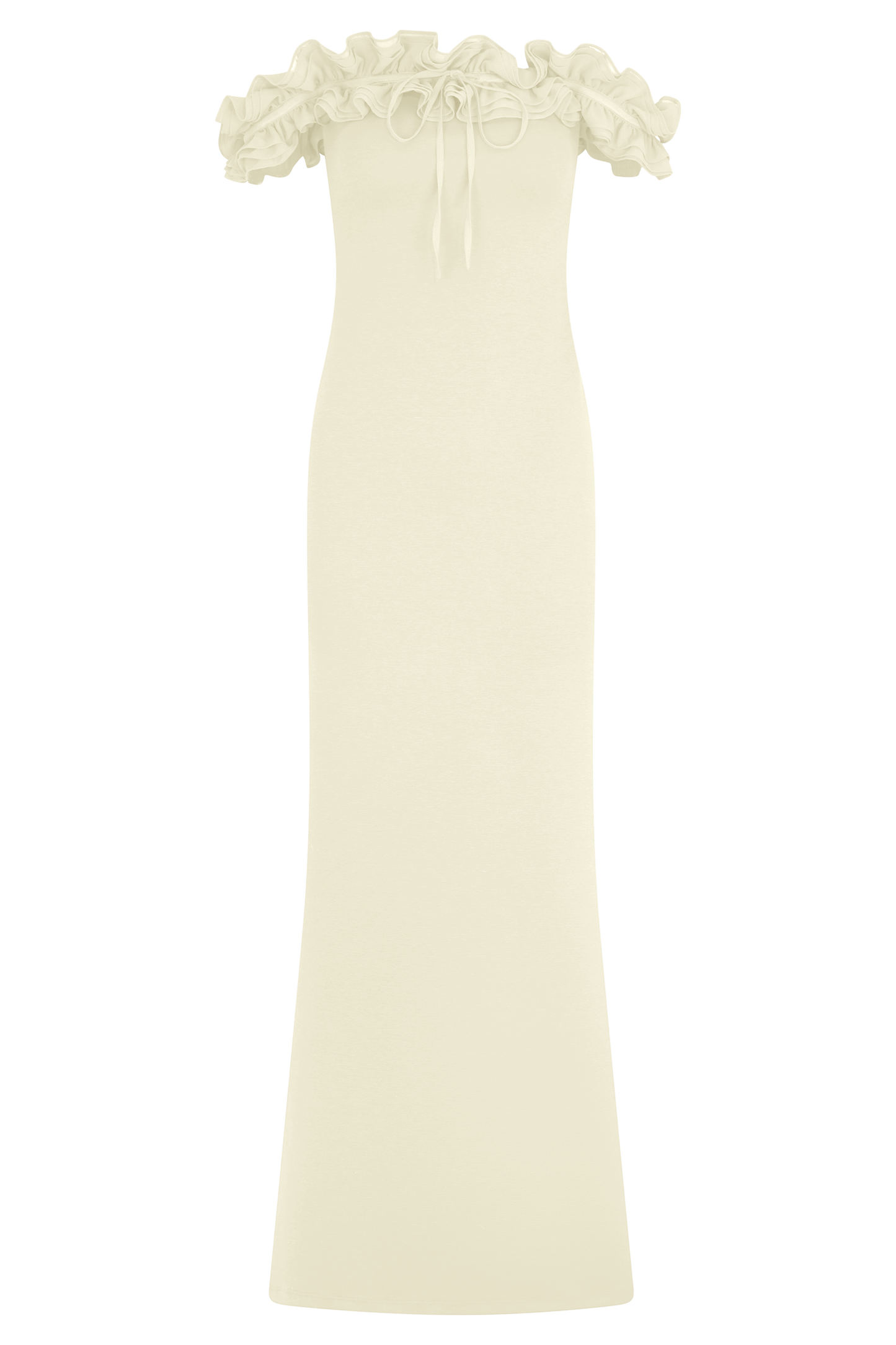 Nova Ruffle Off Shoulder Maxi Dress - Ivory