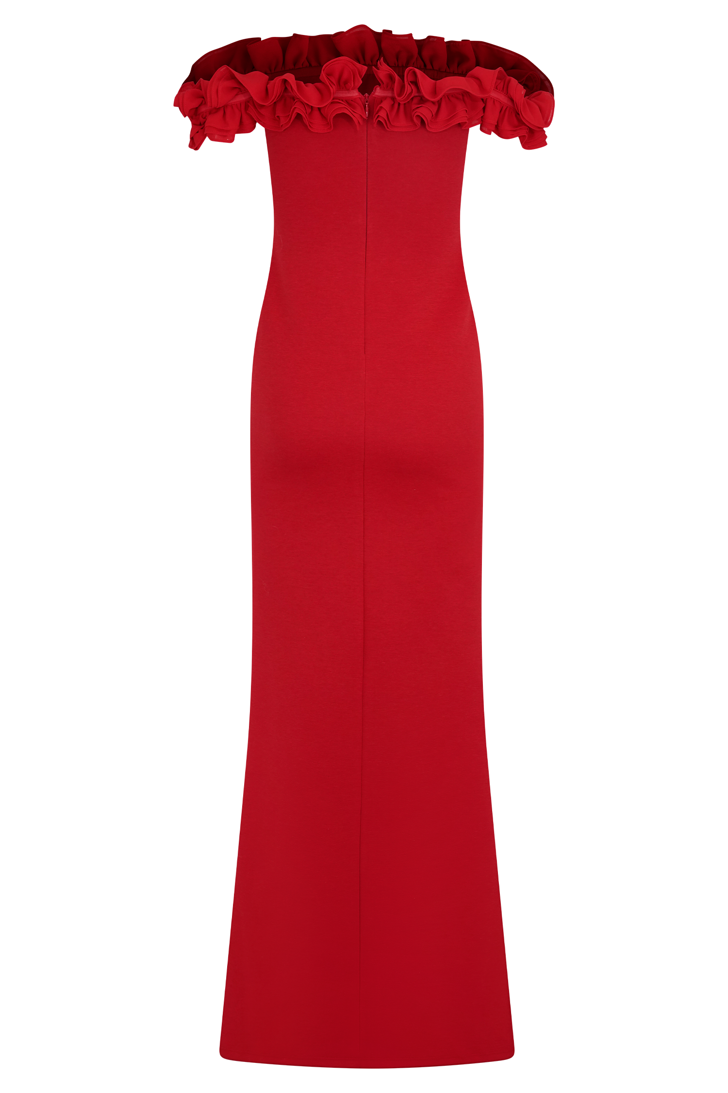 Nova Ruffle Off Shoulder Maxi Dress - Ruby #8