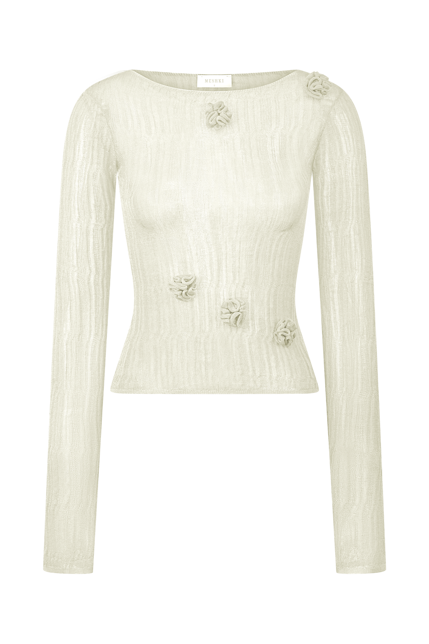 Orianna Orchid Long Sleeve Top - Ivory