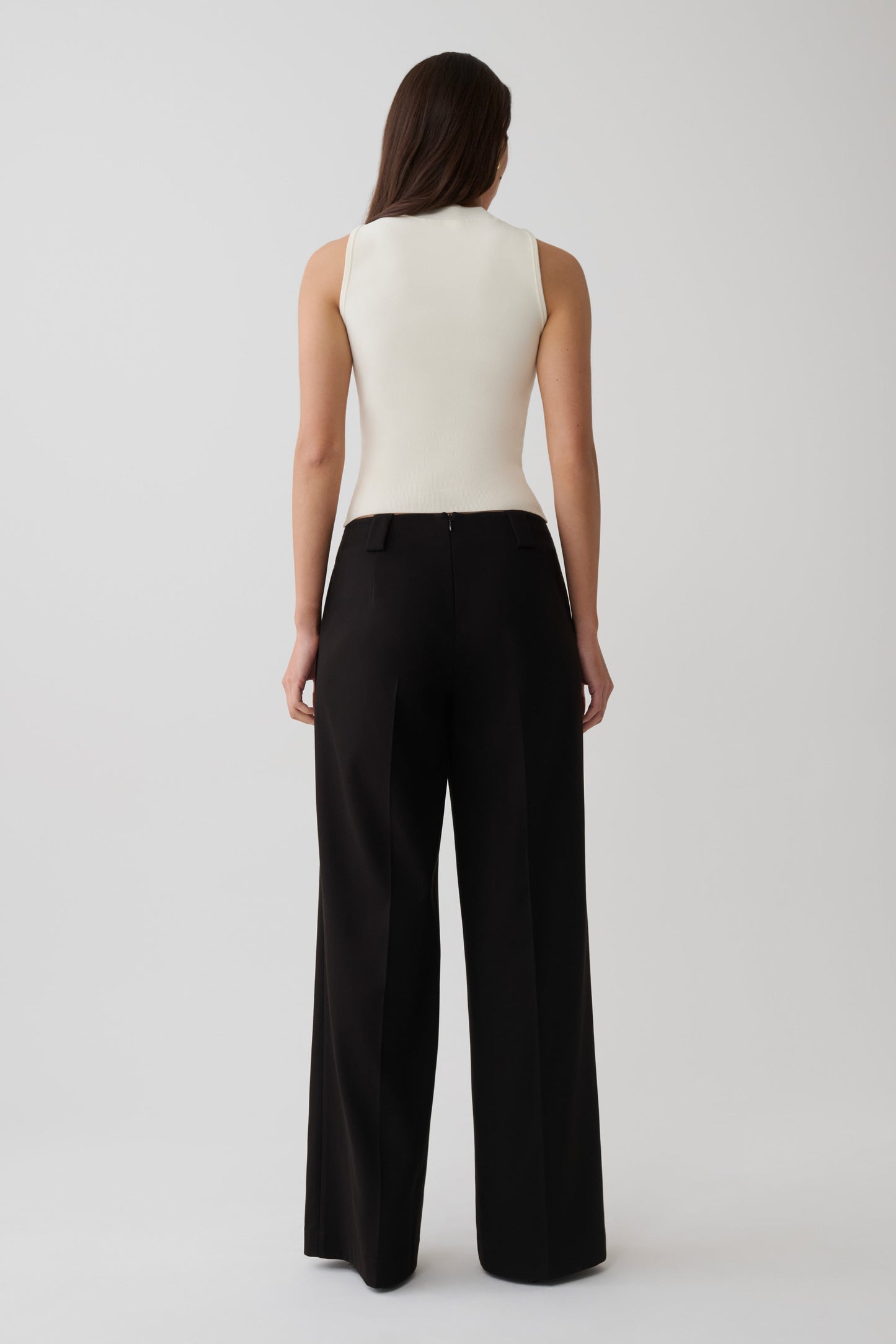 Katherine Suiting Straight Leg Pants - Black