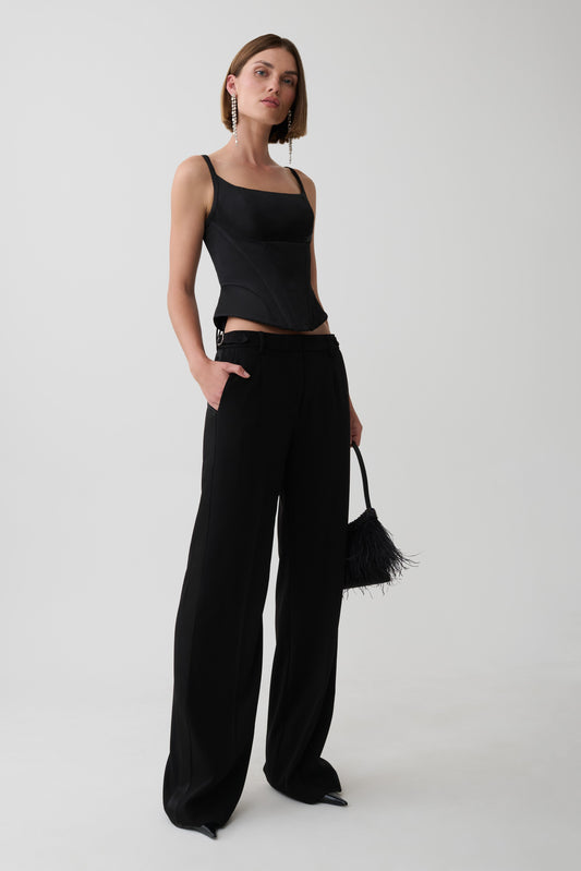 Theodora Straight Leg Pants - Black