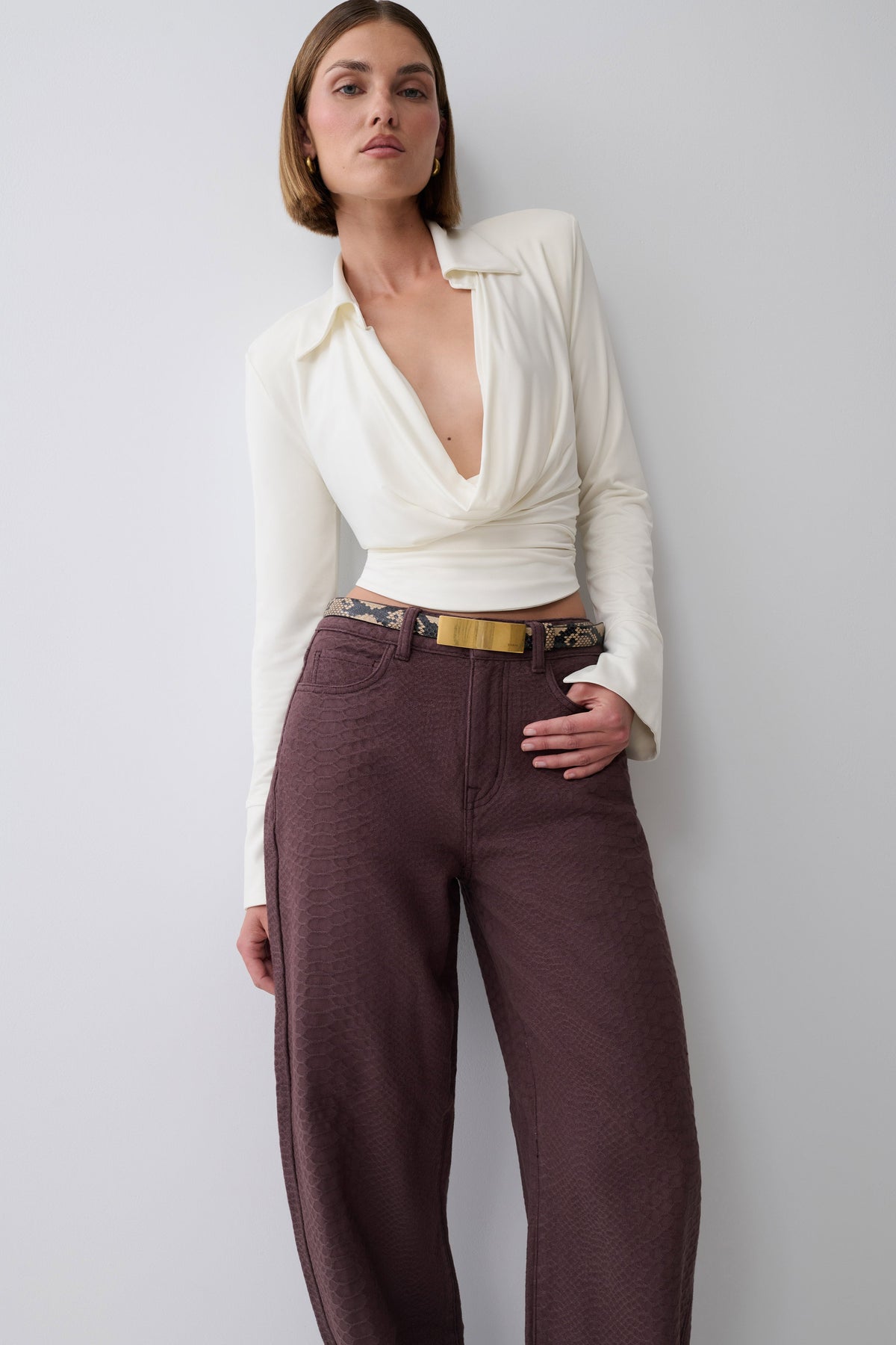 Bronte Straight Leg Denim Jeans - Chocolate Snake
