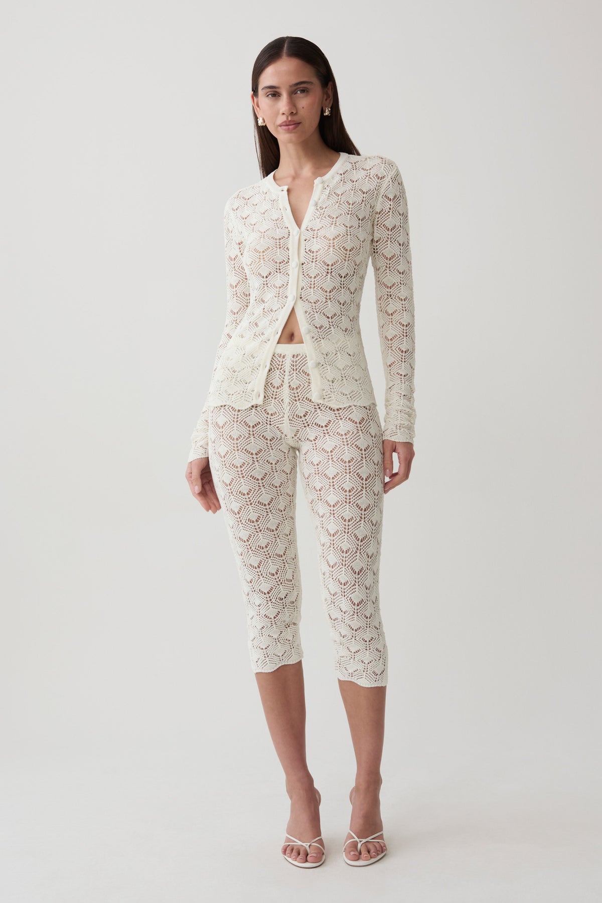 Nikiki Crochet Knit Capri Pants - Ivory #5