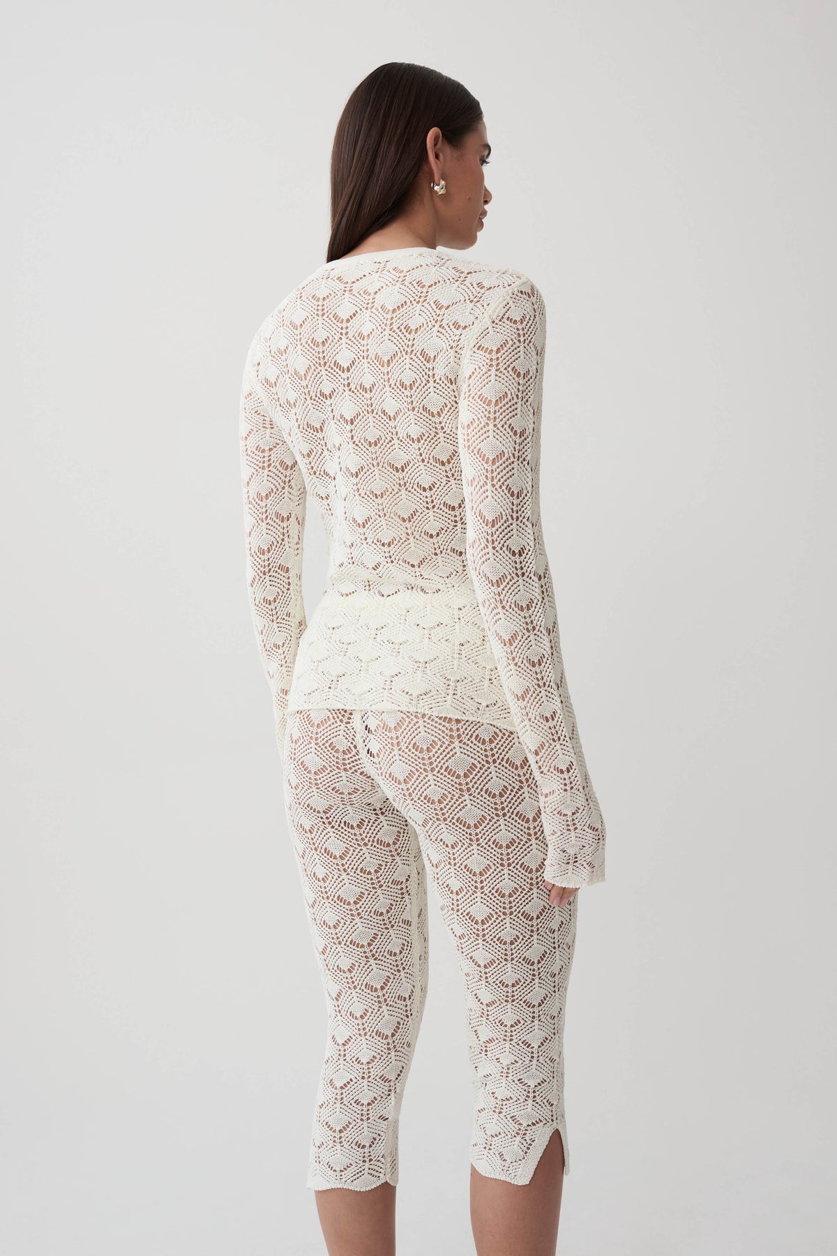 Nikiki Crochet Knit Capri Pants - Ivory
