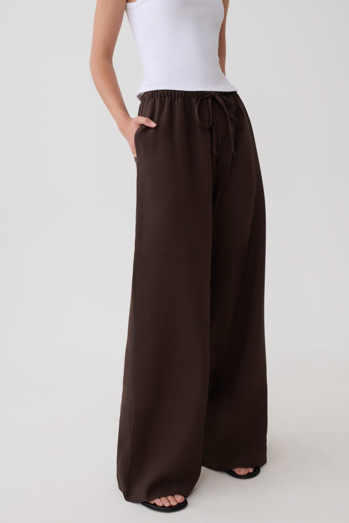 Sherry Straight Leg Suiting Pant - Chocolate #6