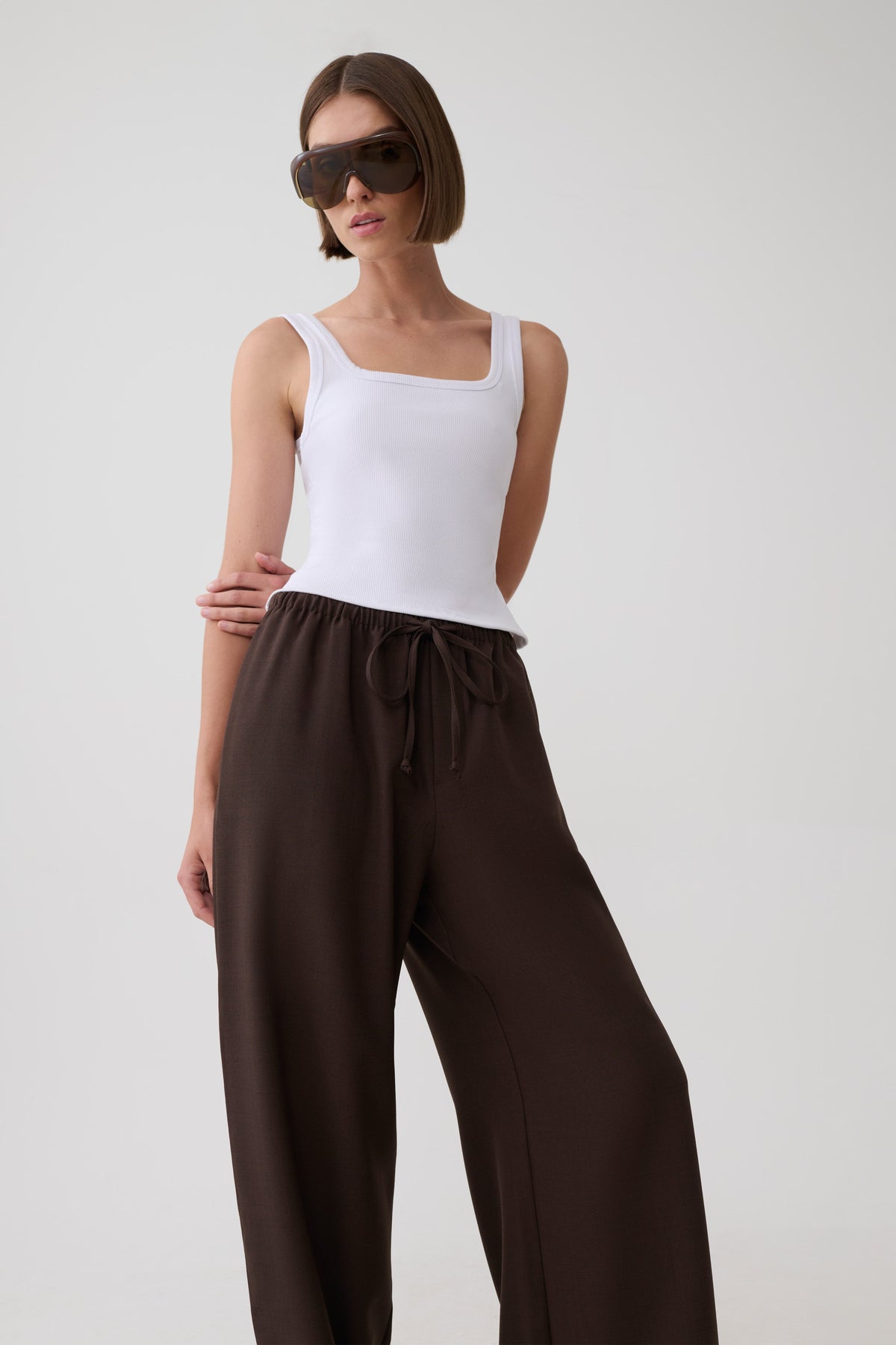 Sherry Straight Leg Suiting Pant - Chocolate #4