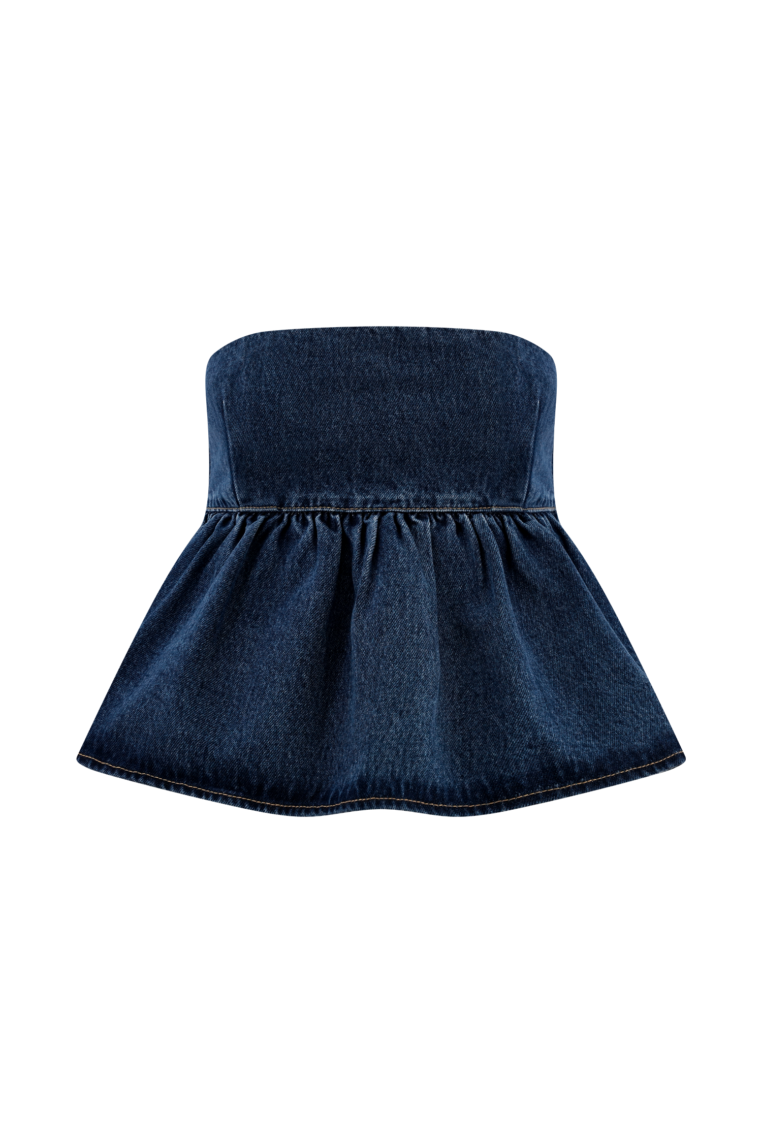 Pauline Strapless Denim Top - 90'S Blue #11