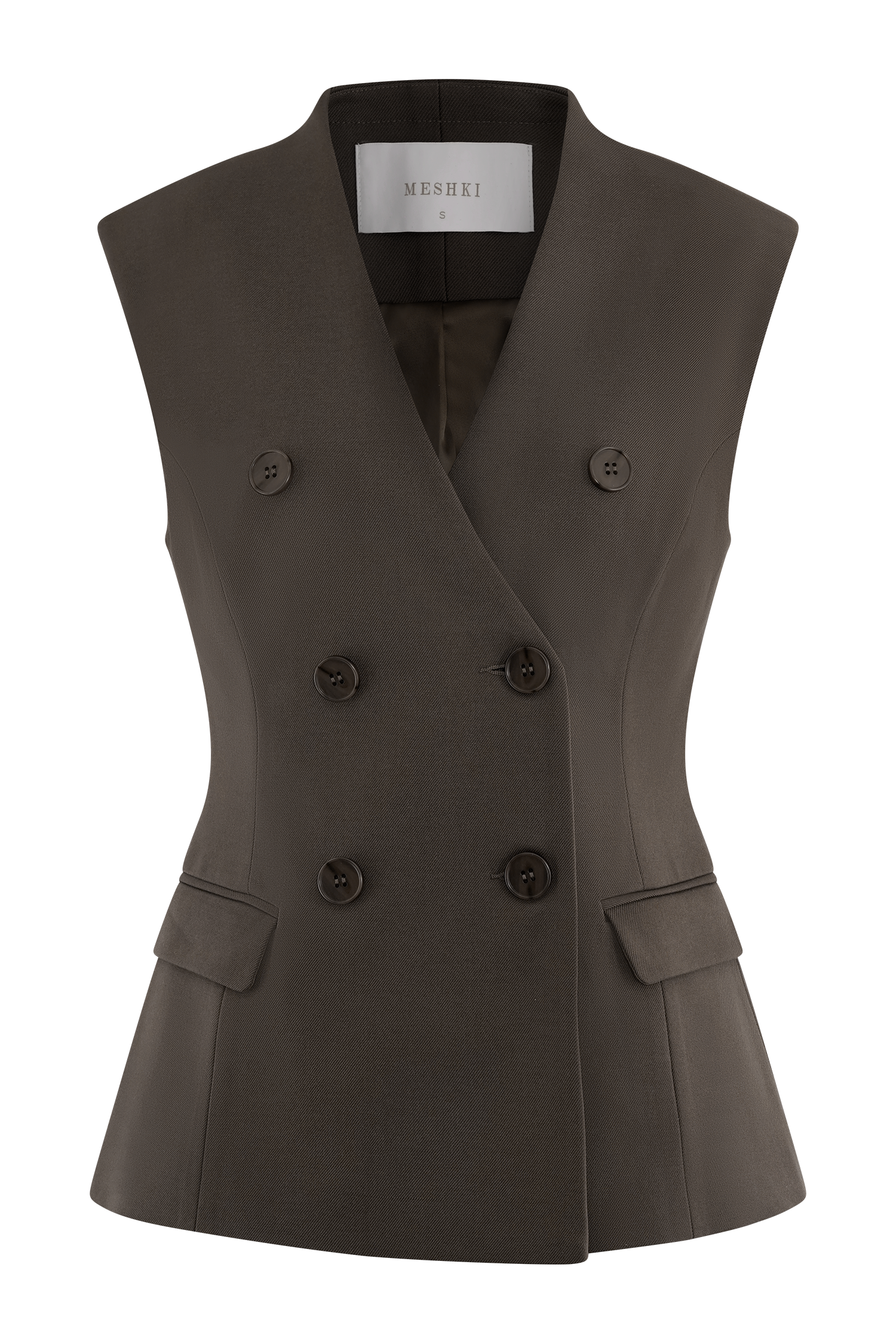 Penelope Suiting Sleeveless Blazer - Chocolate #9