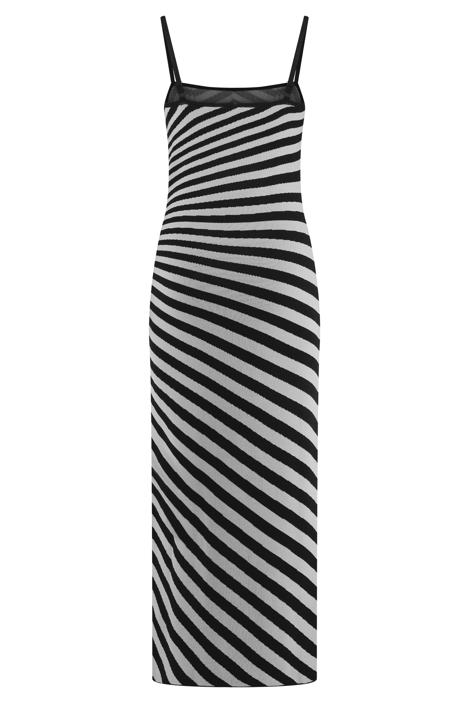 Raven Striped Knit Midi Dress - Black/White #7