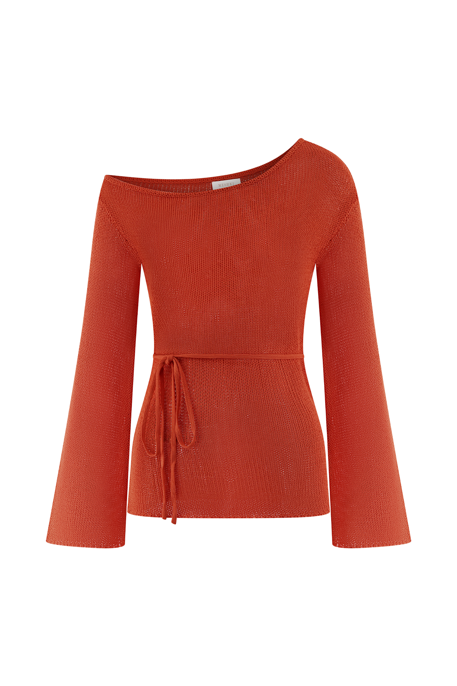 Reagan Off Shoulder Knit Top - Orange #10