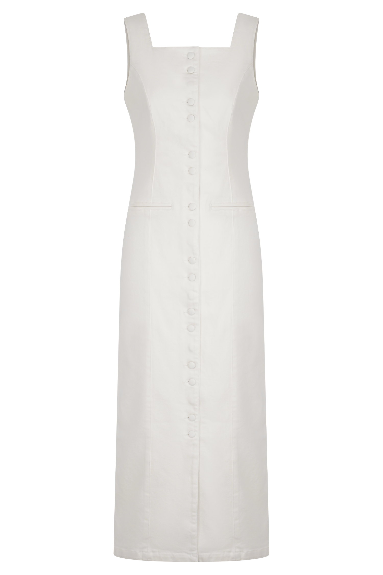 Reyna Denim Midi Dress - White #8