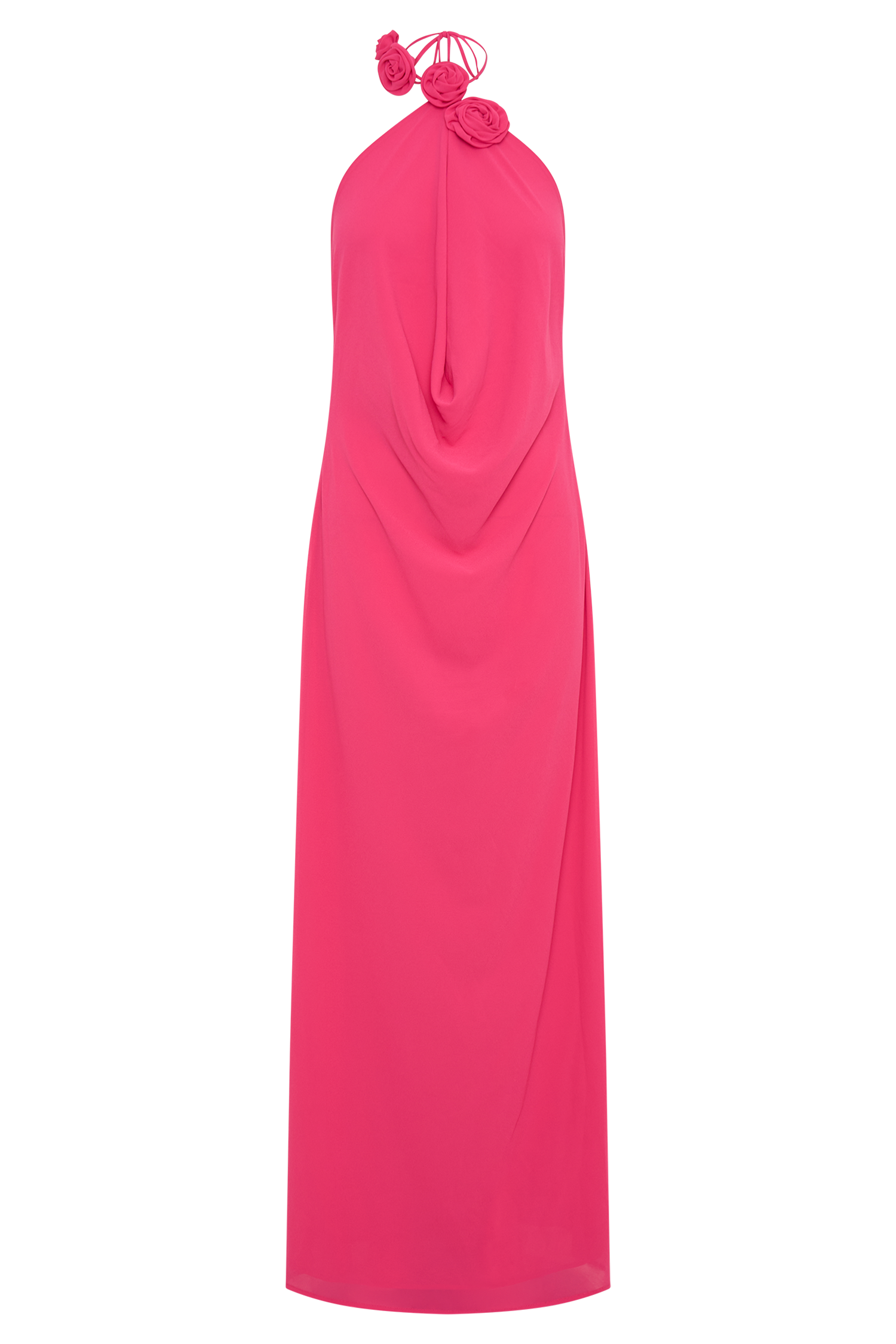 Rosalia Cowl Neck Maxi Dress - Raspberry #9