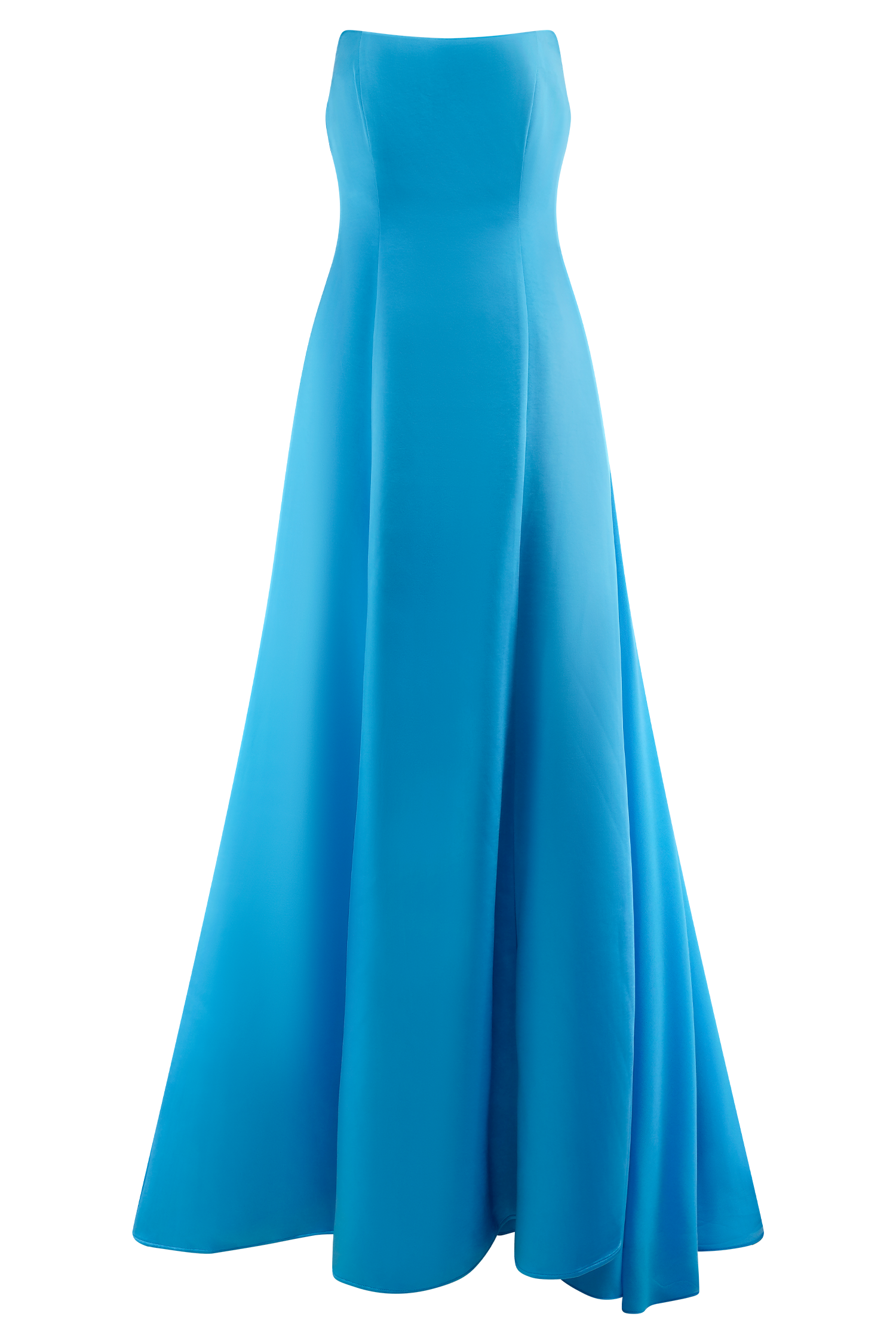 Rosella Satin Strapless Maxi Dress - Cyan Blue #10