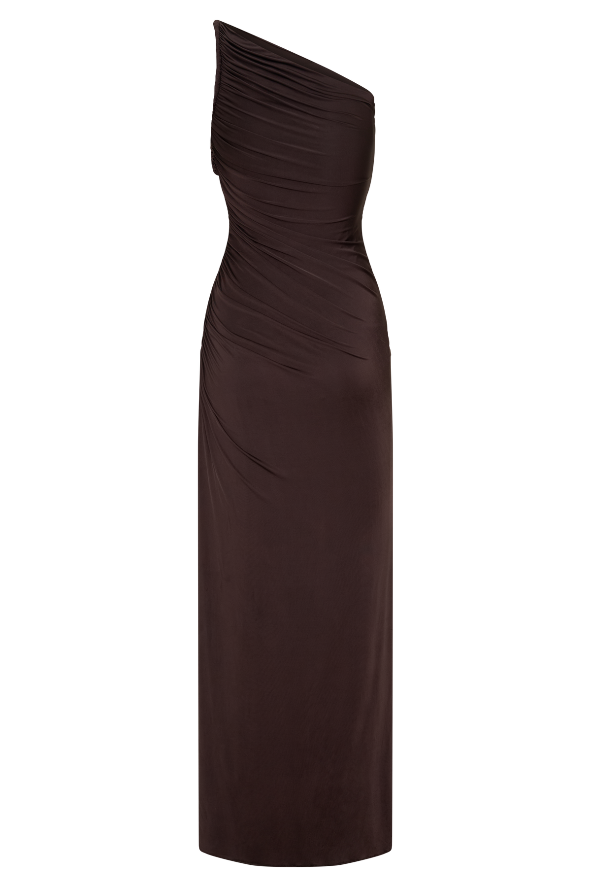 Ryn Twisted One Shoulder Maxi Dress - Dark Chocolate #8