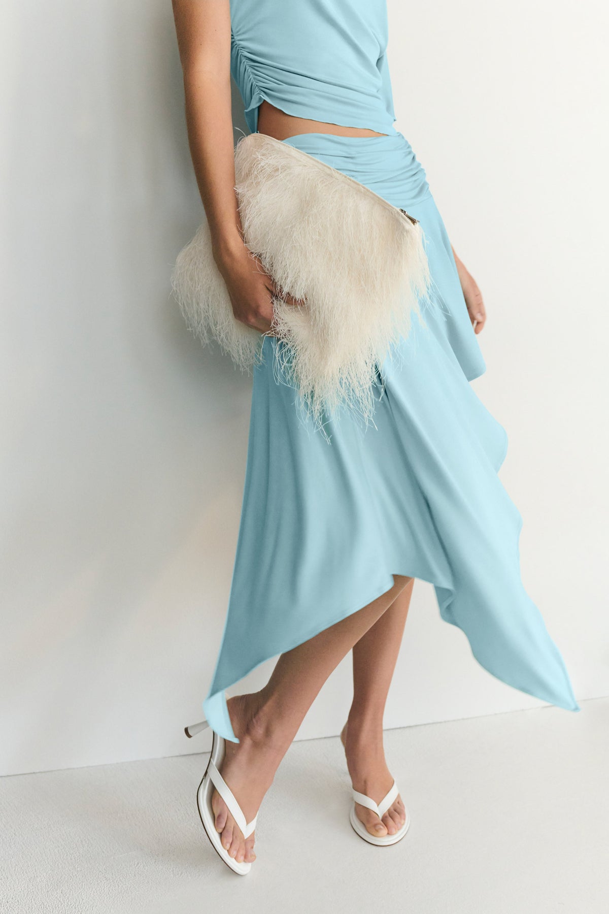 Talise Modal Hankie Midi Skirt - Aqua Blue #6