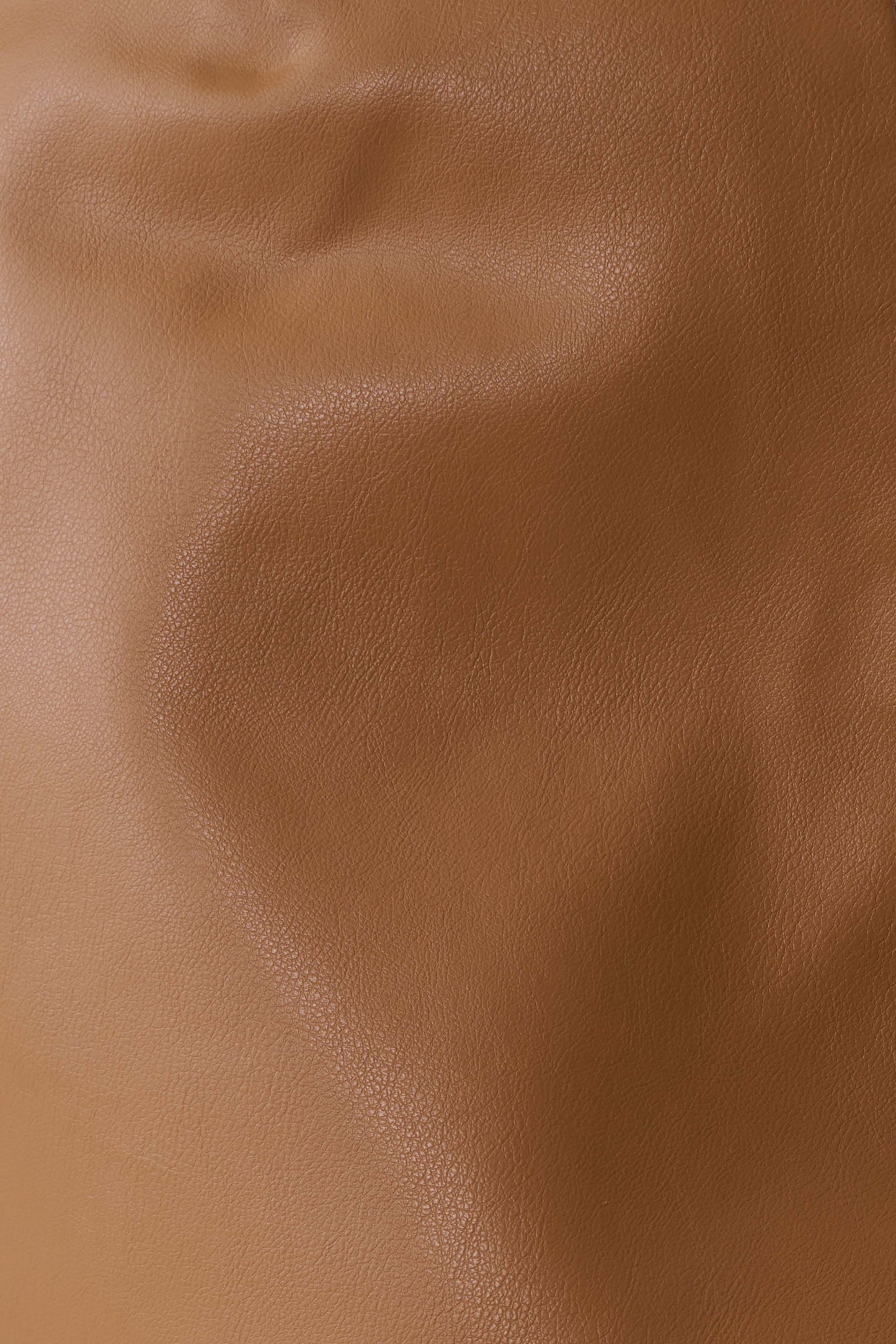 Alexis Faux Leather Midi Skirt - Cognac