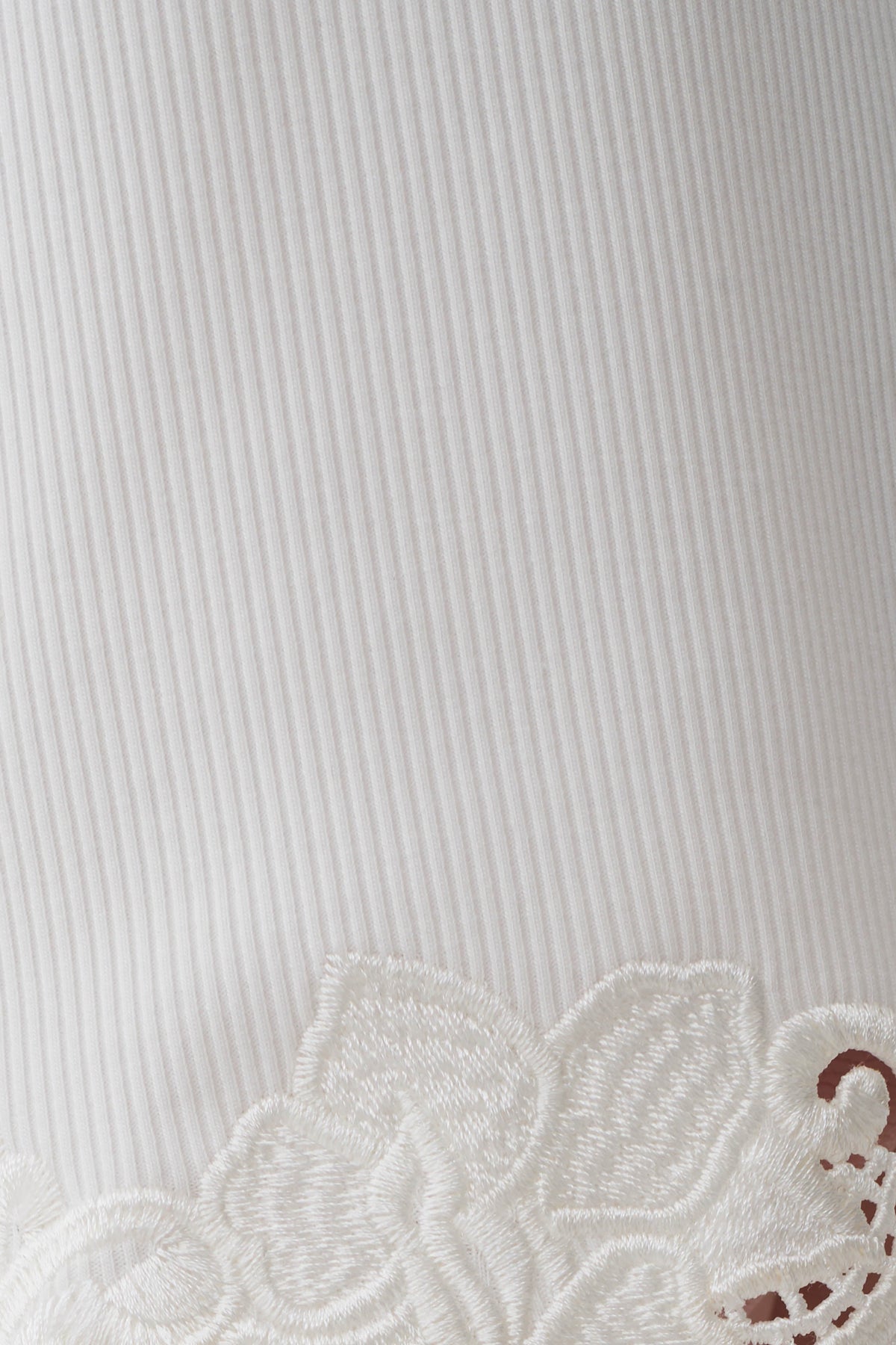 Jane Broiderie Ribbed Midi Skirt - White #8