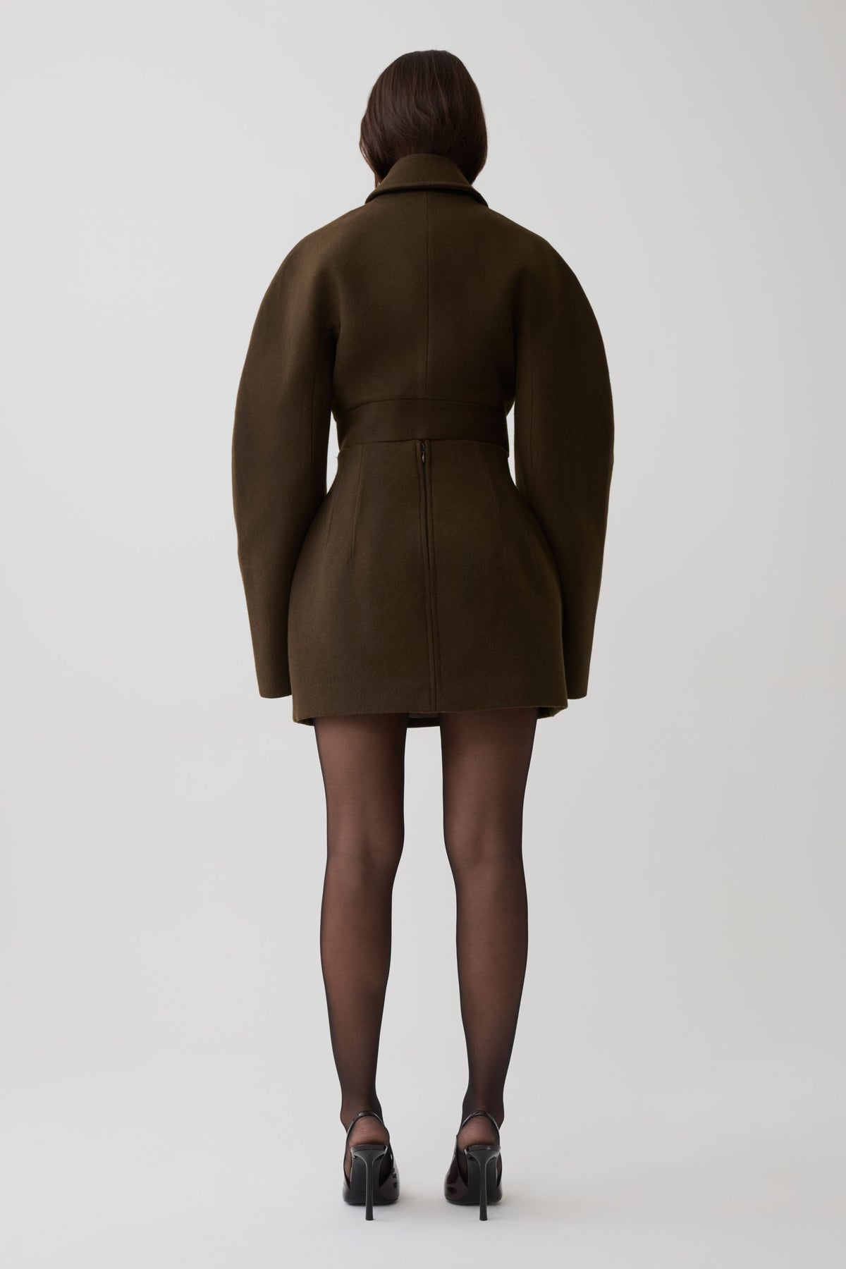 Jemima Wool Blend Mini Skirt - Chocolate #2