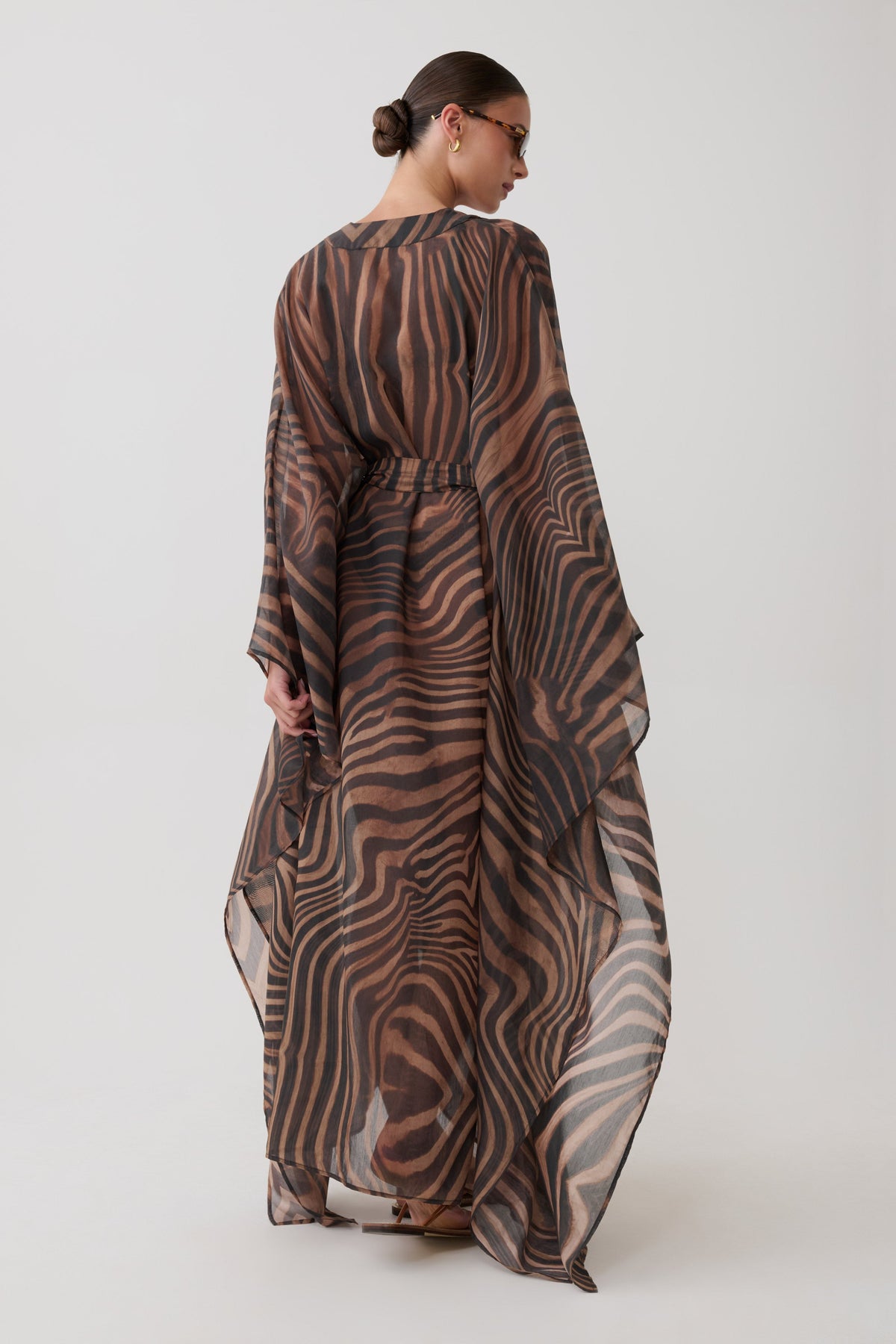 Neroli Sheer Maxi Kimono - Zebra Print #2