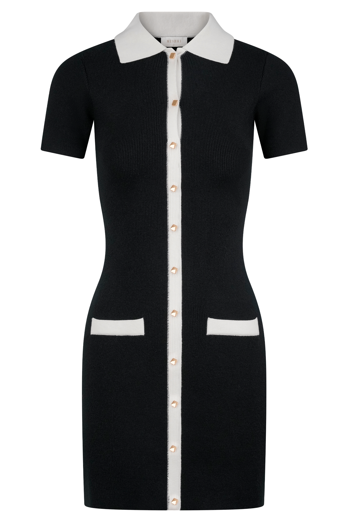 Seema Contrast Mini Dress - Black/White