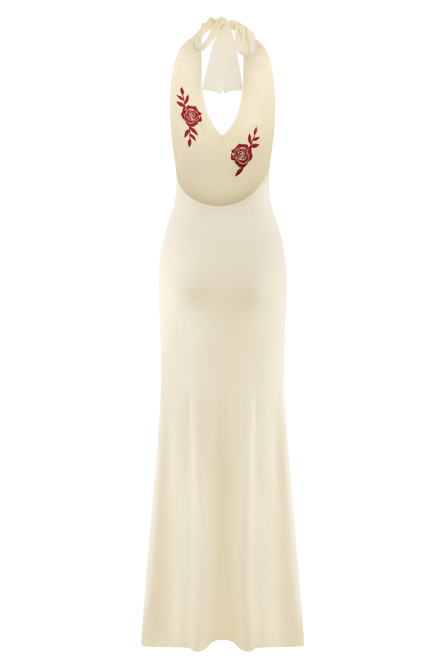 Shiloh Rose Knit Halter Maxi Dress - Ivory #6