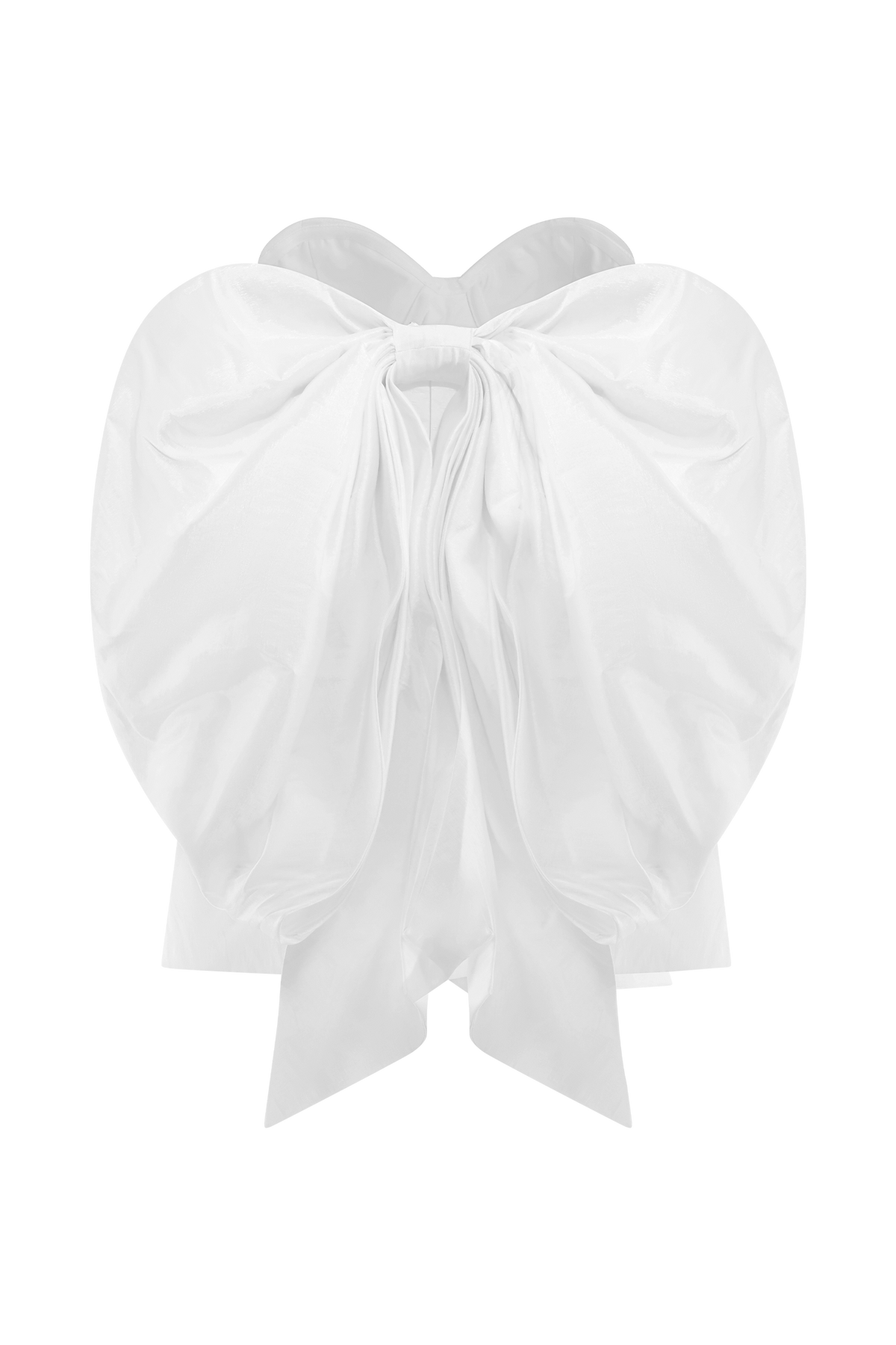 Suzette Taffeta Bow Mini Dress - White #14