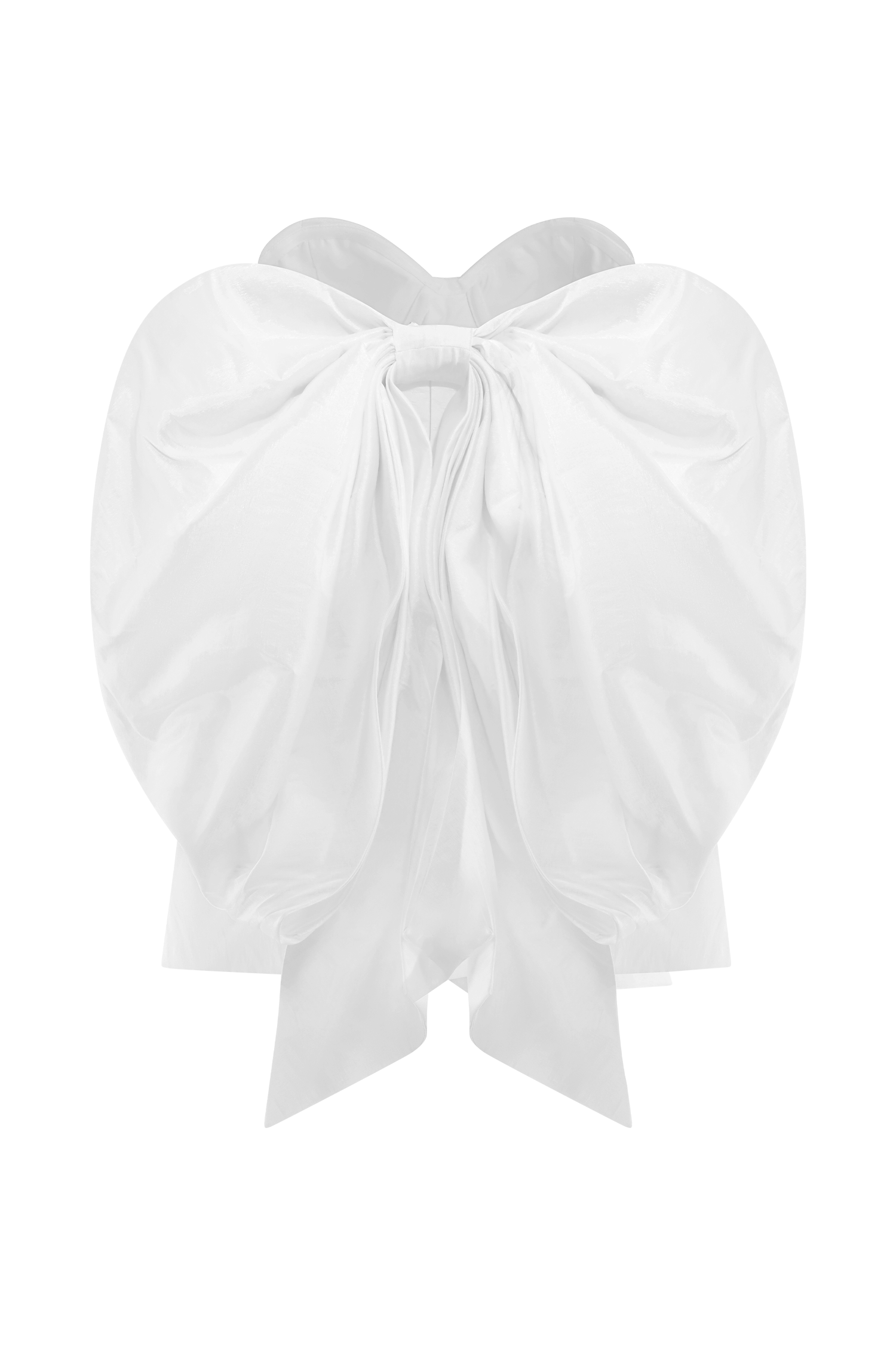 Suzette Taffeta Bow Mini Dress - White #14