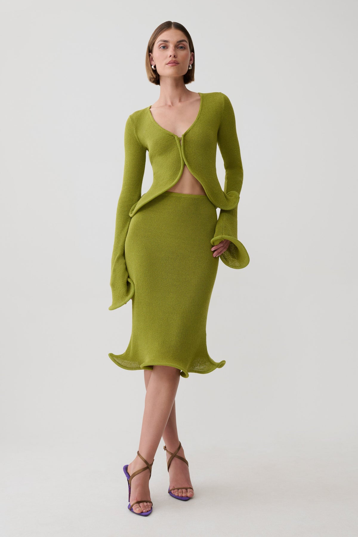 Gigi Long Sleeve Knit Top - Olive