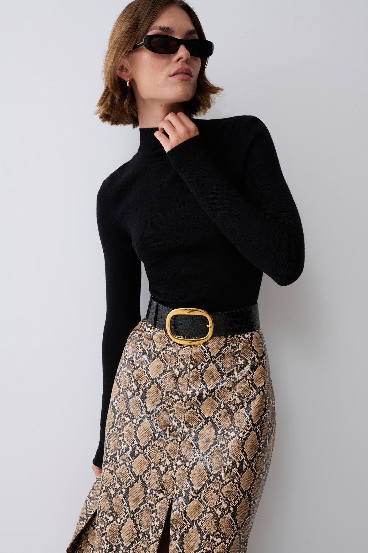 Moniqua Knit Long Sleeve Top - Black #2