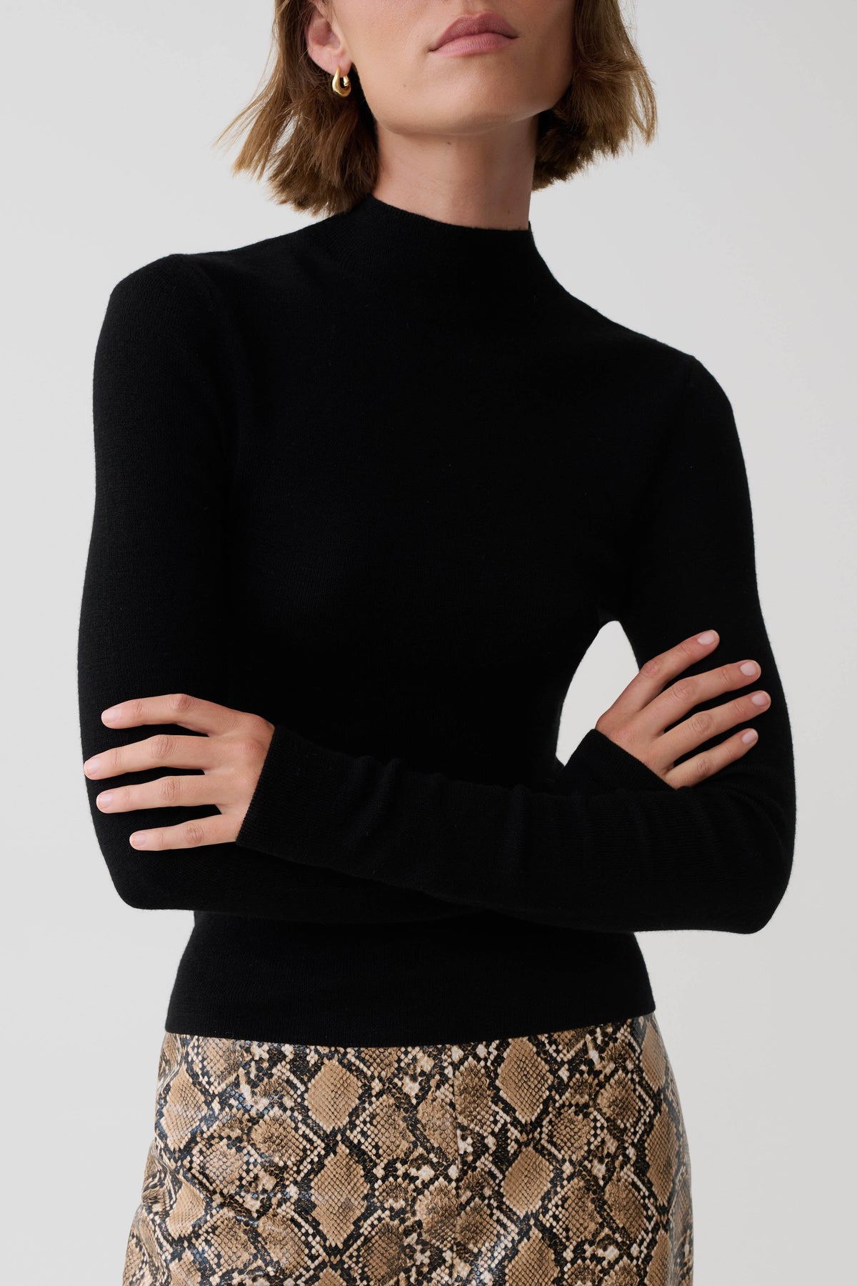 Moniqua Knit Long Sleeve Top - Black #7