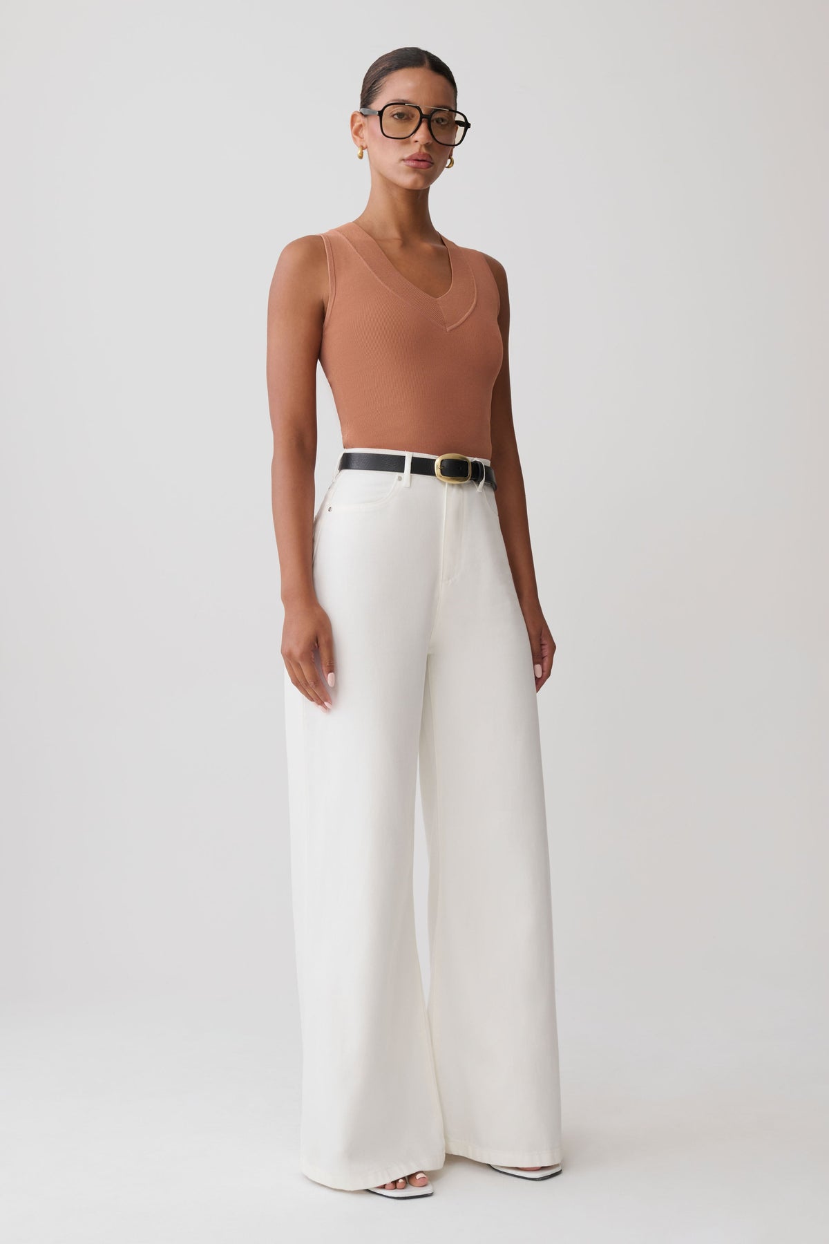 Claudina V-Neck Knit Tank - Doe