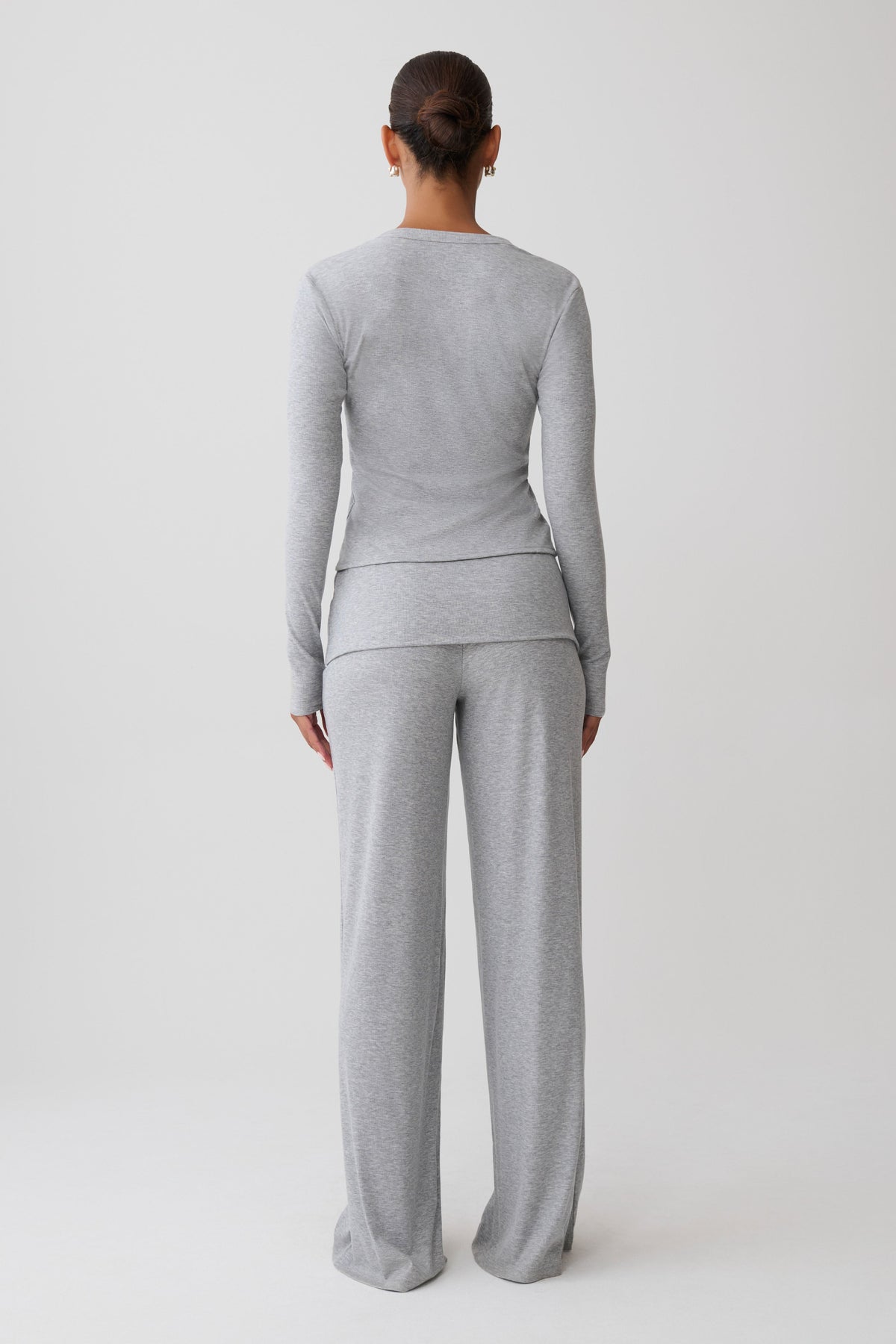 Evadne Button Down Jersey Cardigan - Grey Marle #4