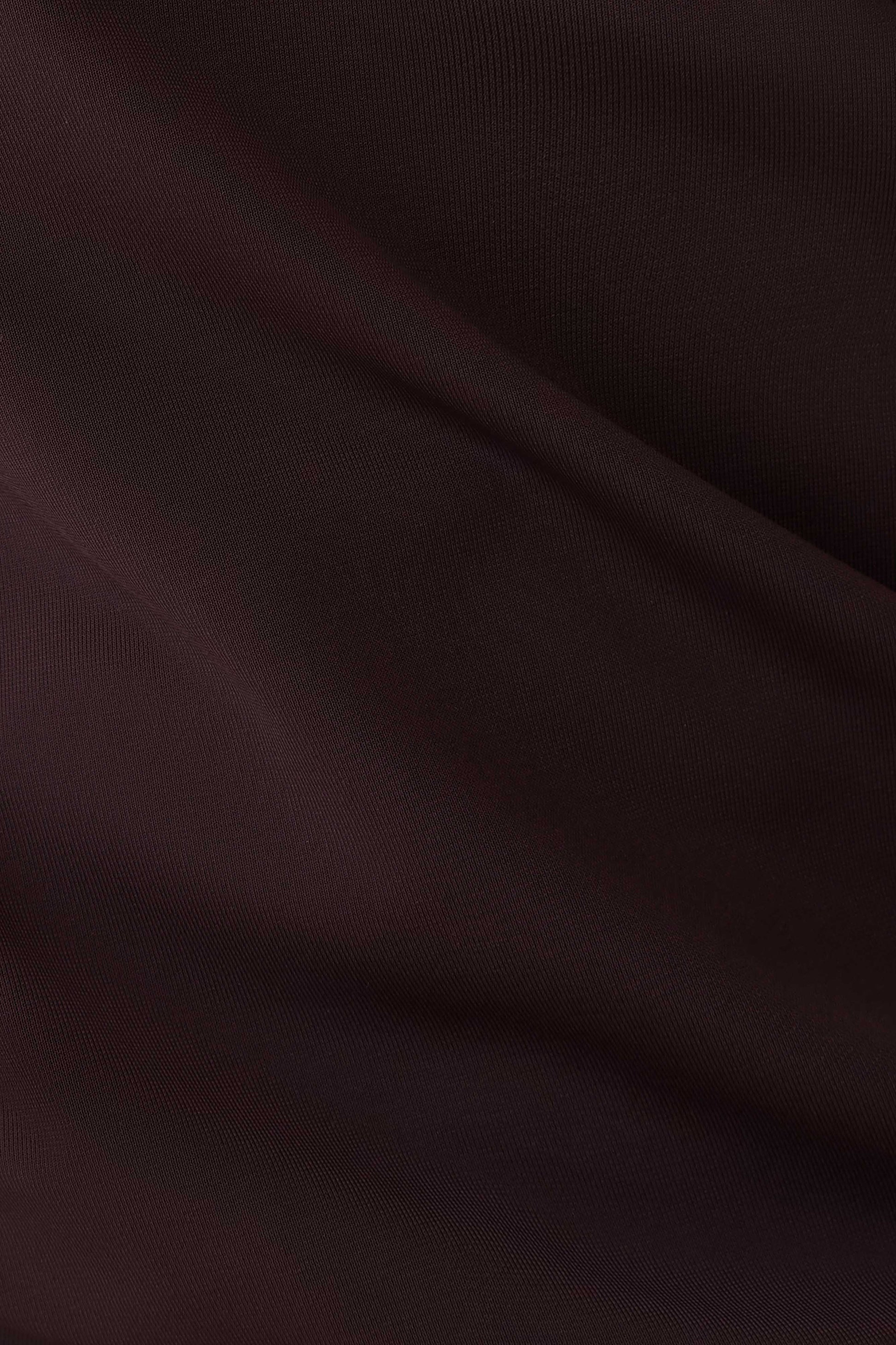 Raisa Overlap Top With Neck Scarf - Chocolate #6