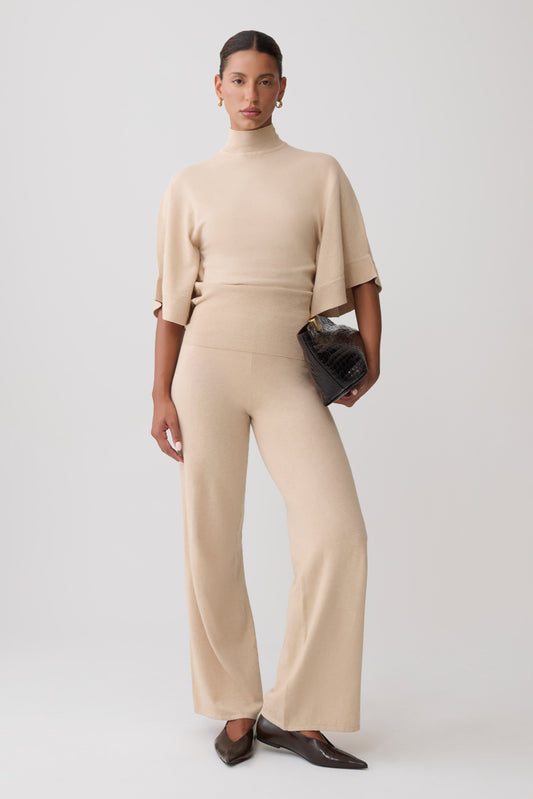 Helania Knit Pants - Oat Marle