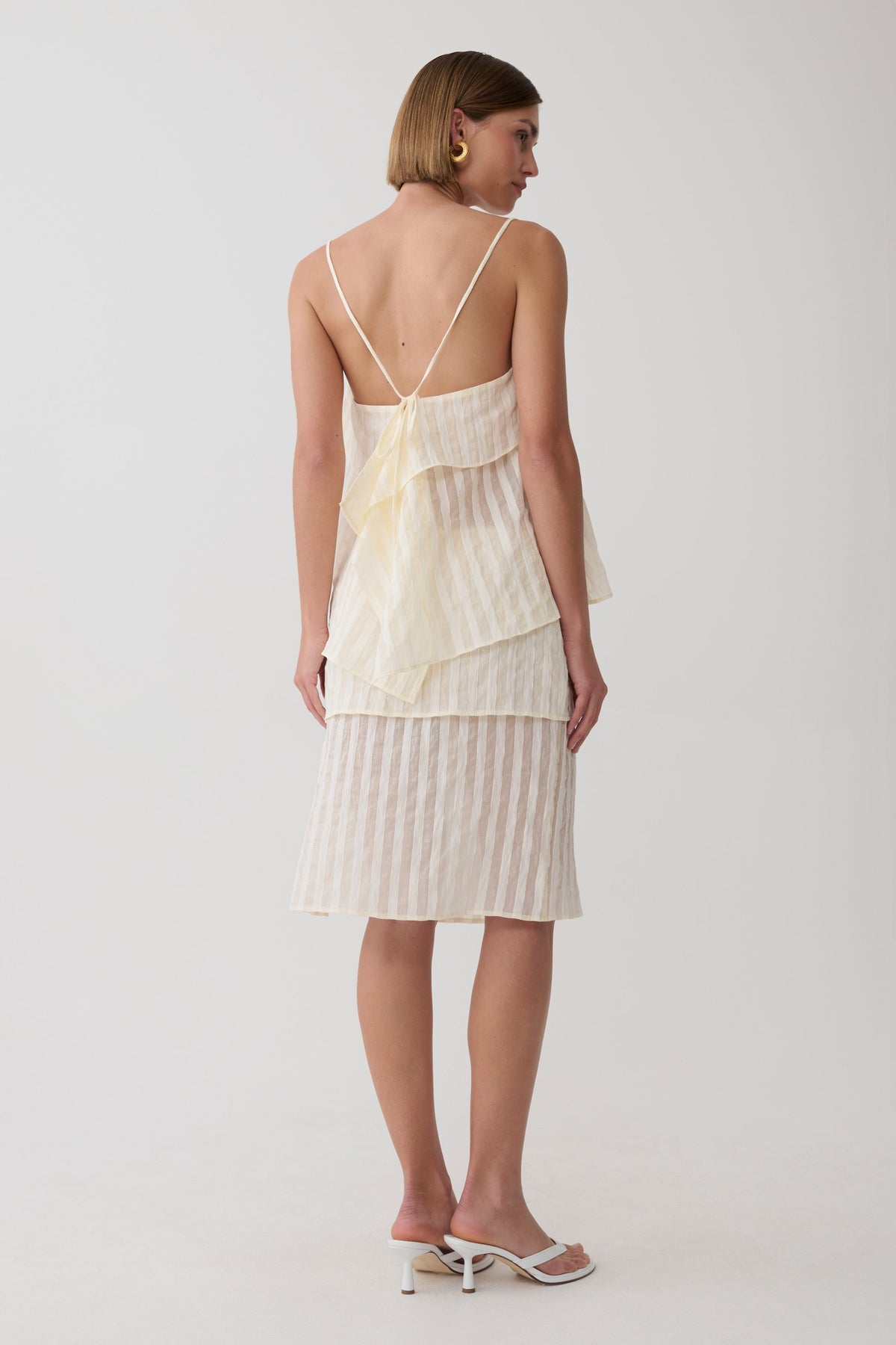 Adrina Striped Midi Skirt - Ivory