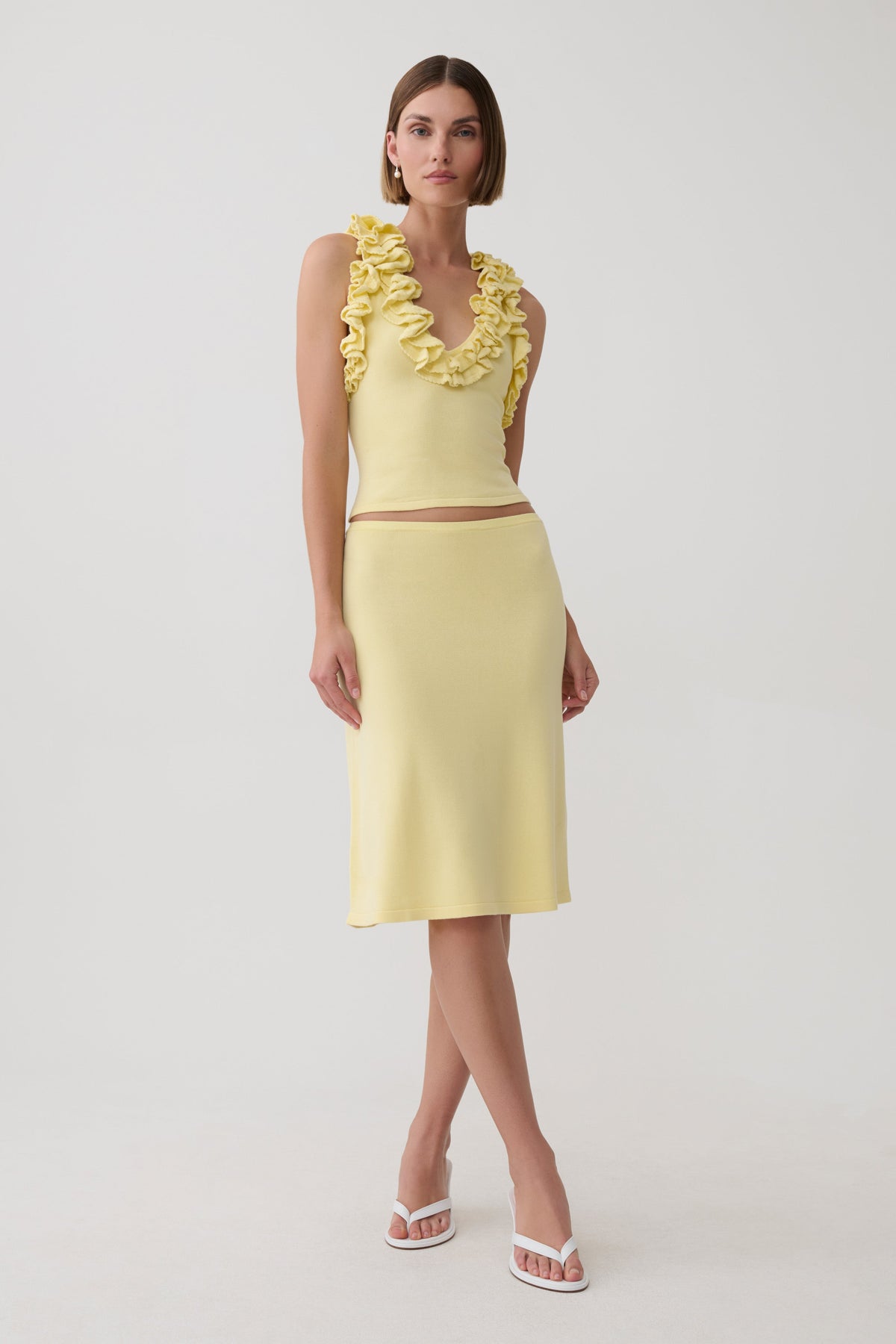 Tayler Ruffle Knit Top - Butter